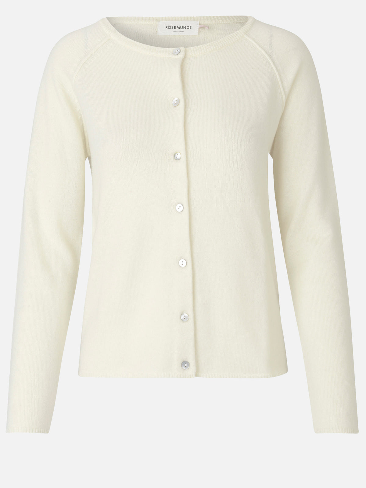 RWLaica Cashmere Long Sleeve O-neck Raglan Cardigan CARDIGAN Rosemunde Woman XS ivory