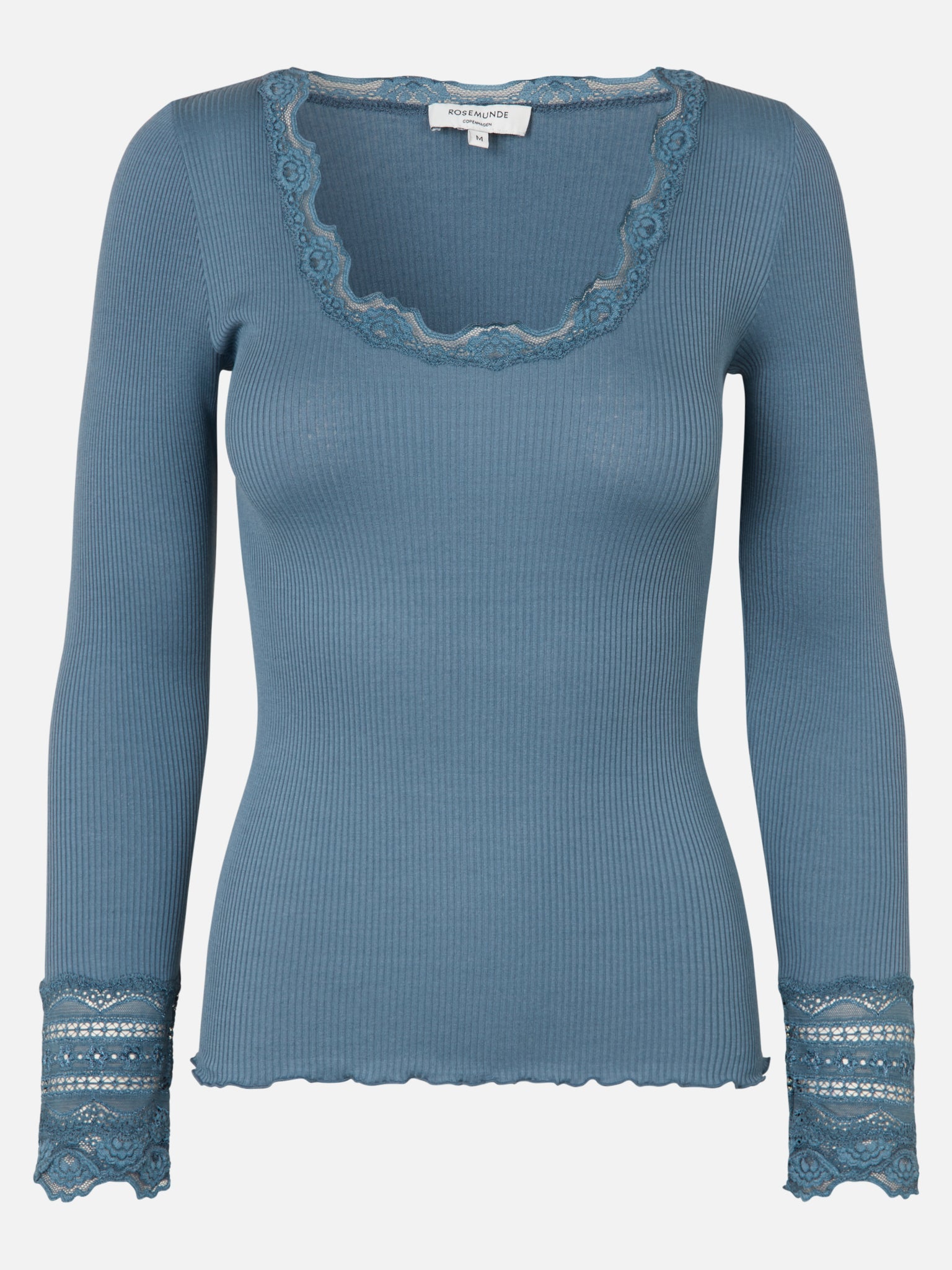 RWBenita Silk Long Sleeve O-neck Lace T-shirt