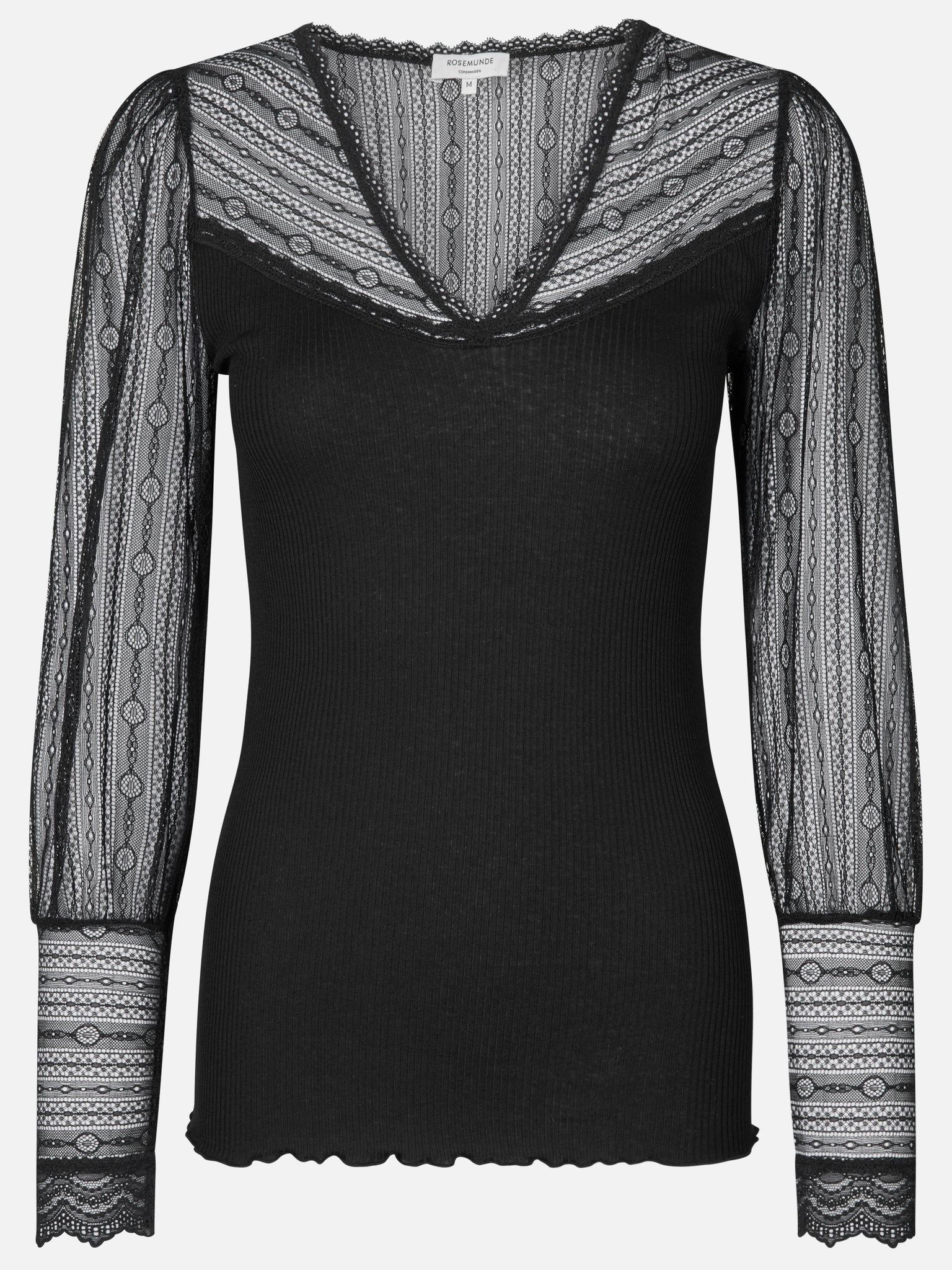 RWBeatha Silk LS V-neck T-shirt T-SHIRT LS Rosemunde Woman XS black