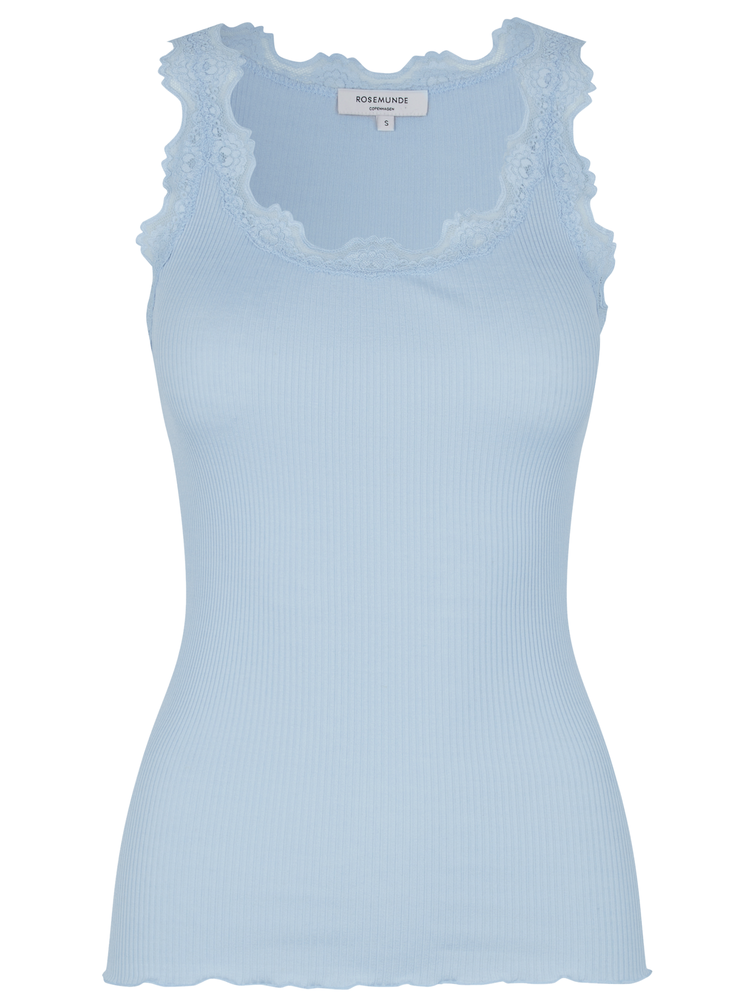 RWBabette Silk SL U-neck Long Lace Top TOP Rosemunde Woman XS heather sky