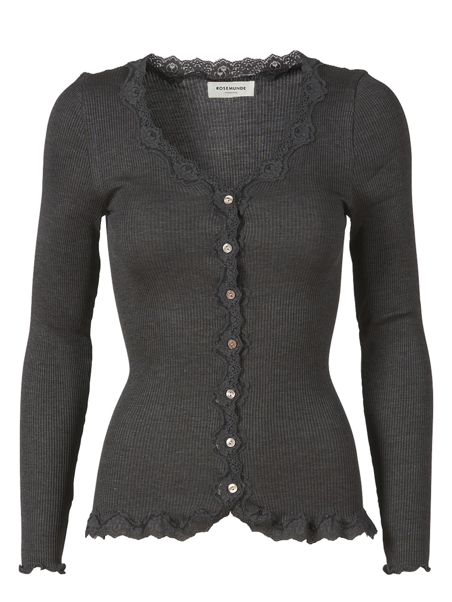 RWBabette Silk LS V-neck Lace Cardigan