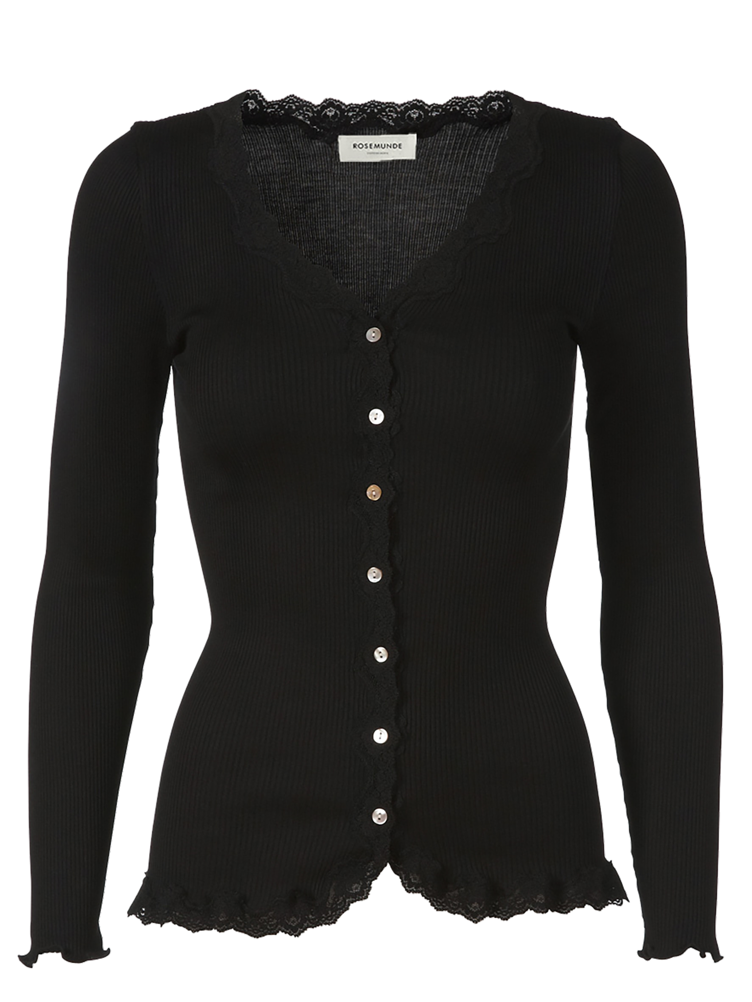 RWBabette Silk LS V-neck Lace Cardigan