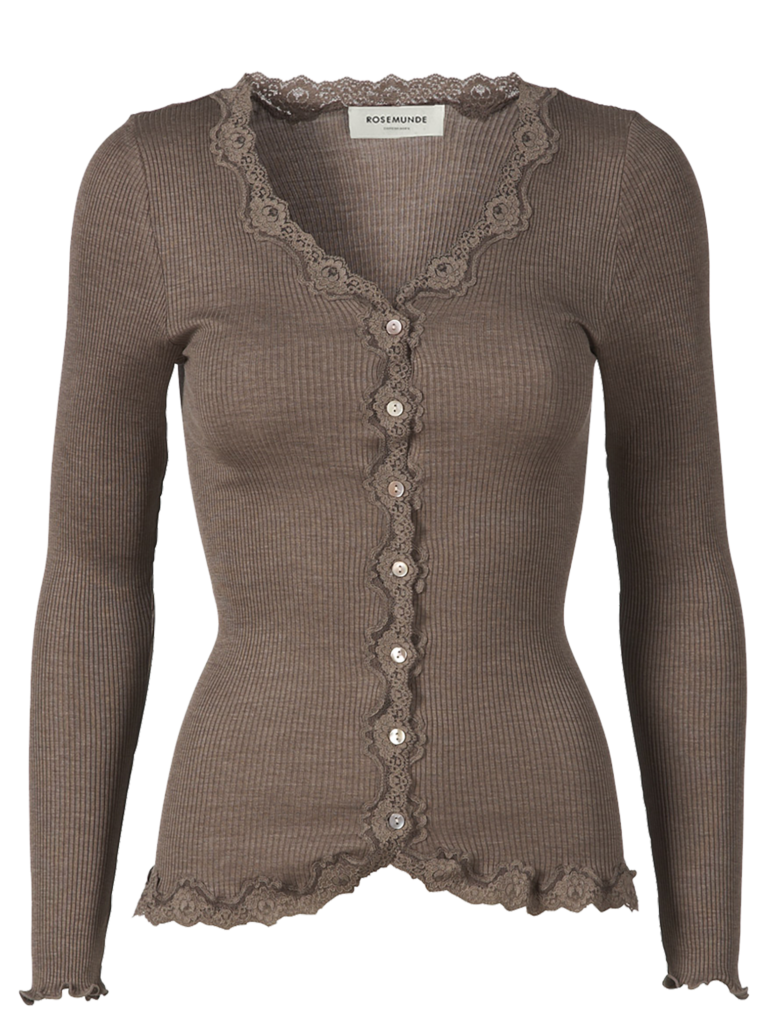 RWBabette Silk LS V-neck Lace Strickjacke