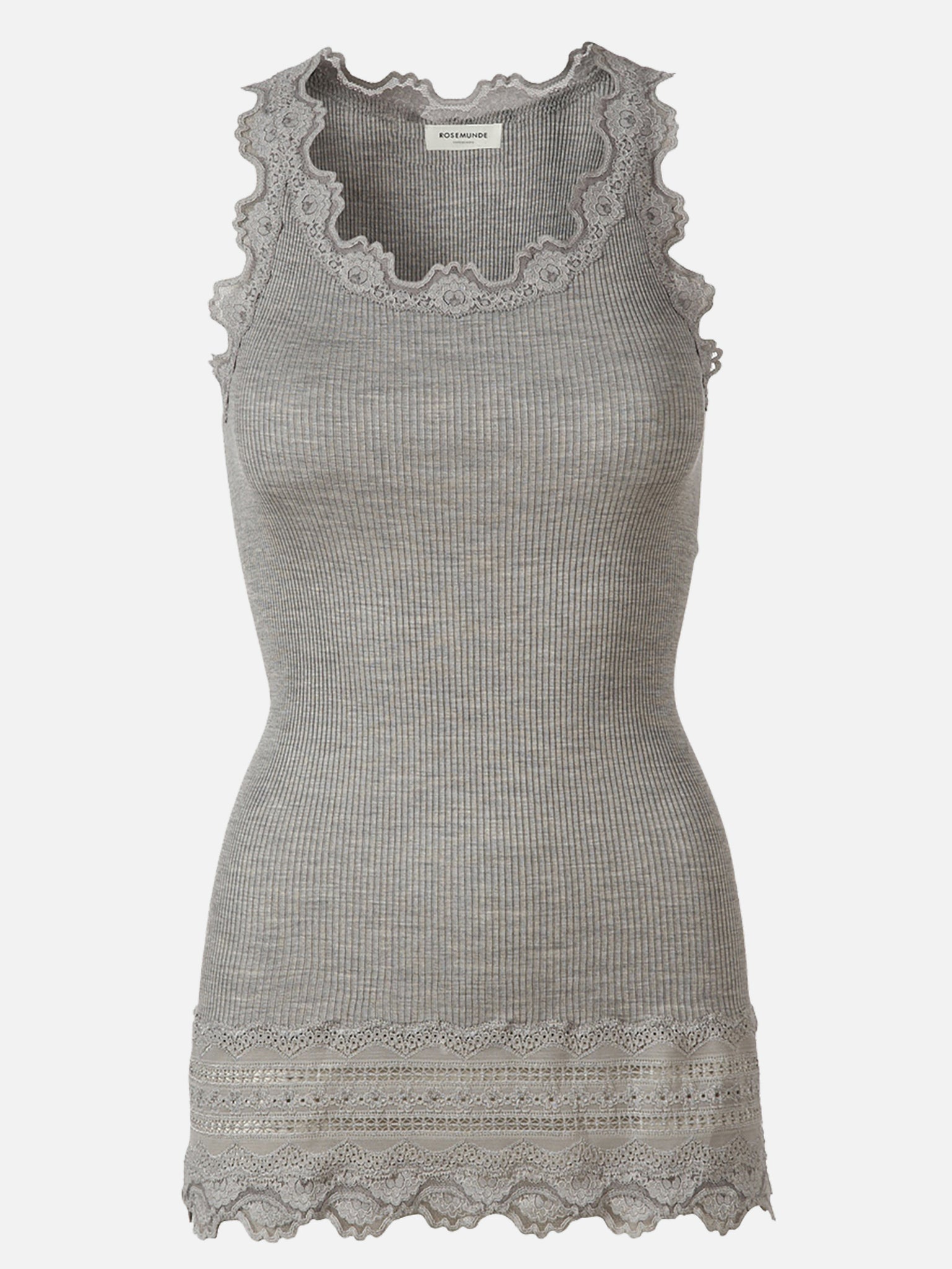 RWBenita Silk Top w/ Lace Top Rosemunde Woman XS light grey melange