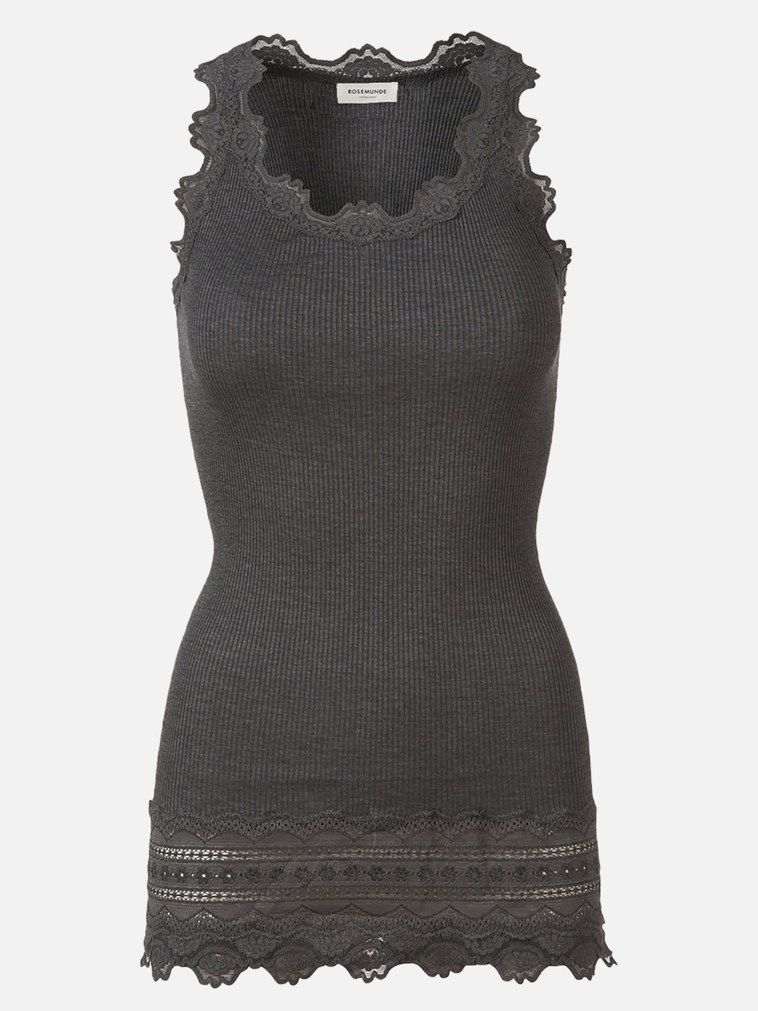 RWBenita Silk Top w/ Lace Top Rosemunde Woman XS dark grey melange