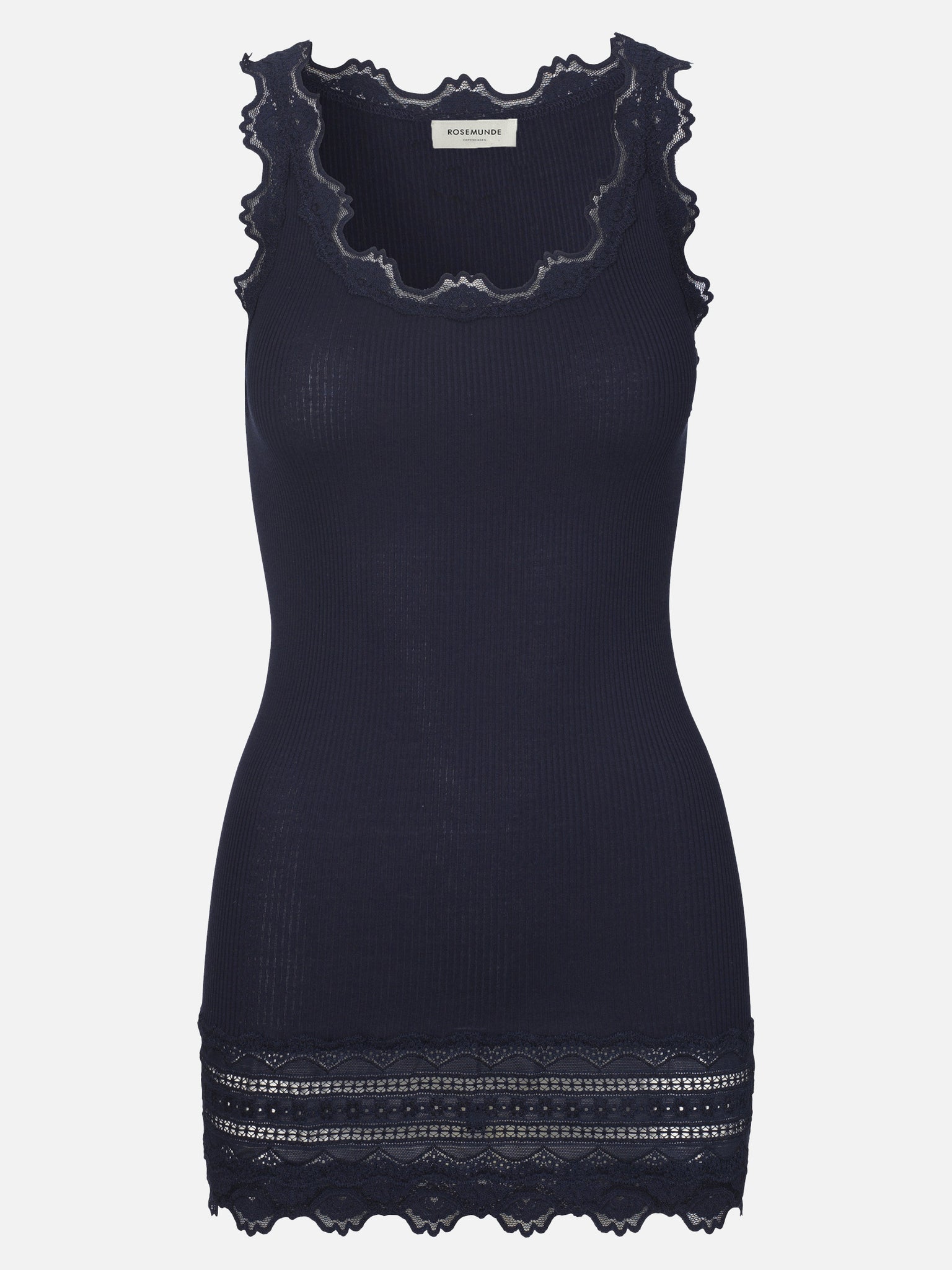 Silk top w/ lace Top Rosemunde Woman XS navy