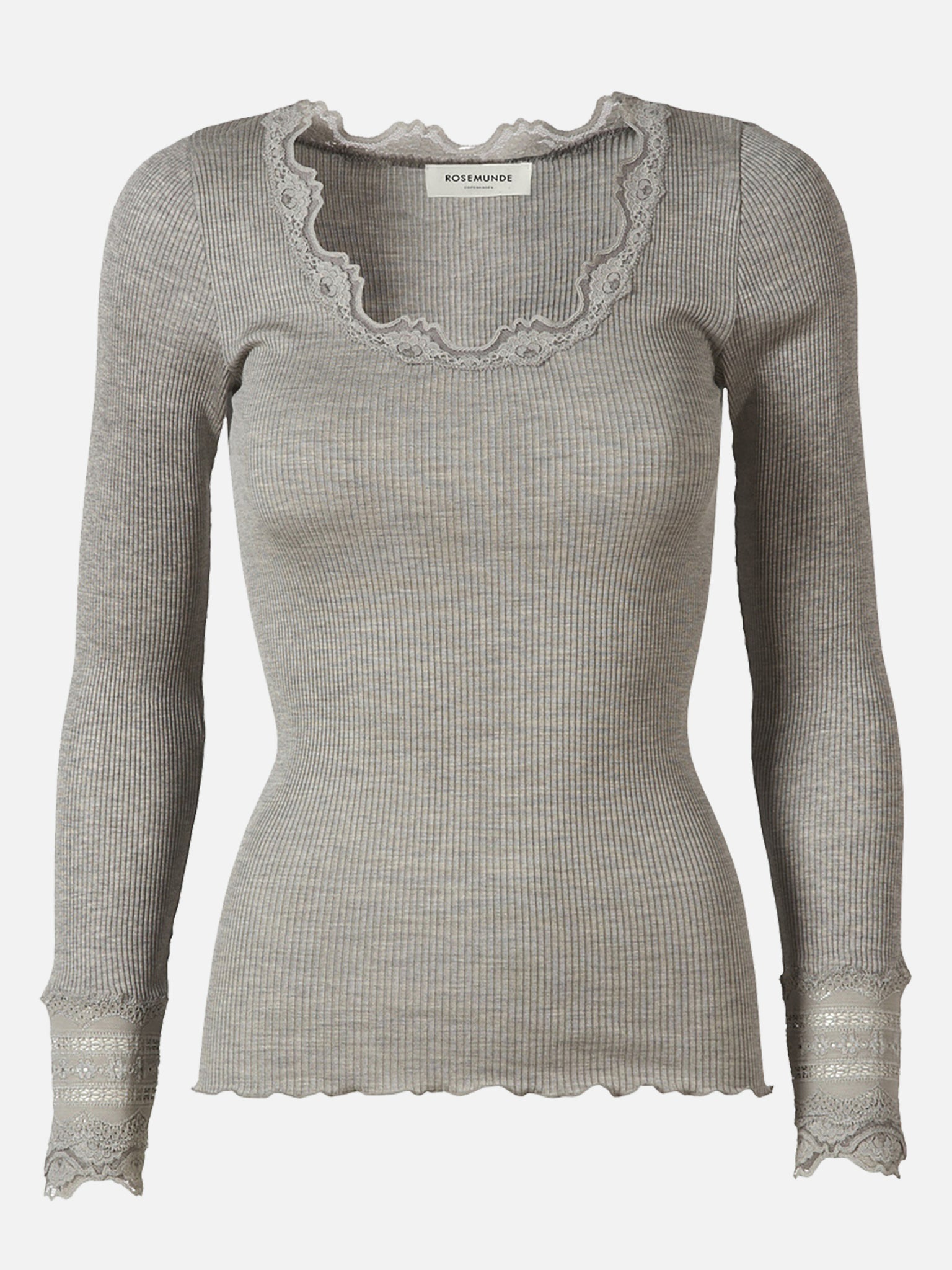 RWBenita Silk LS O-neck Lace T-shirt