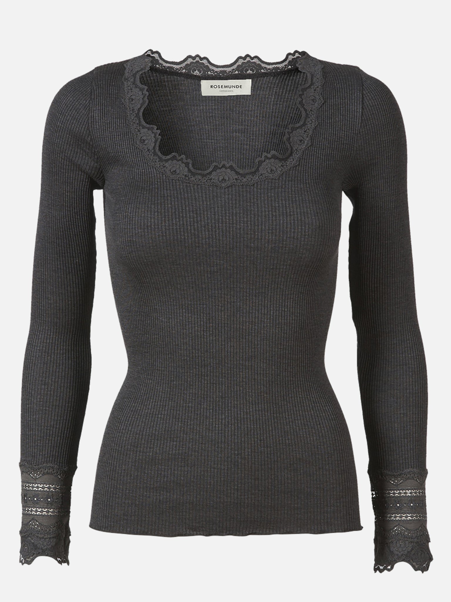RWBenita Silk LS O-neck Lace T-shirt