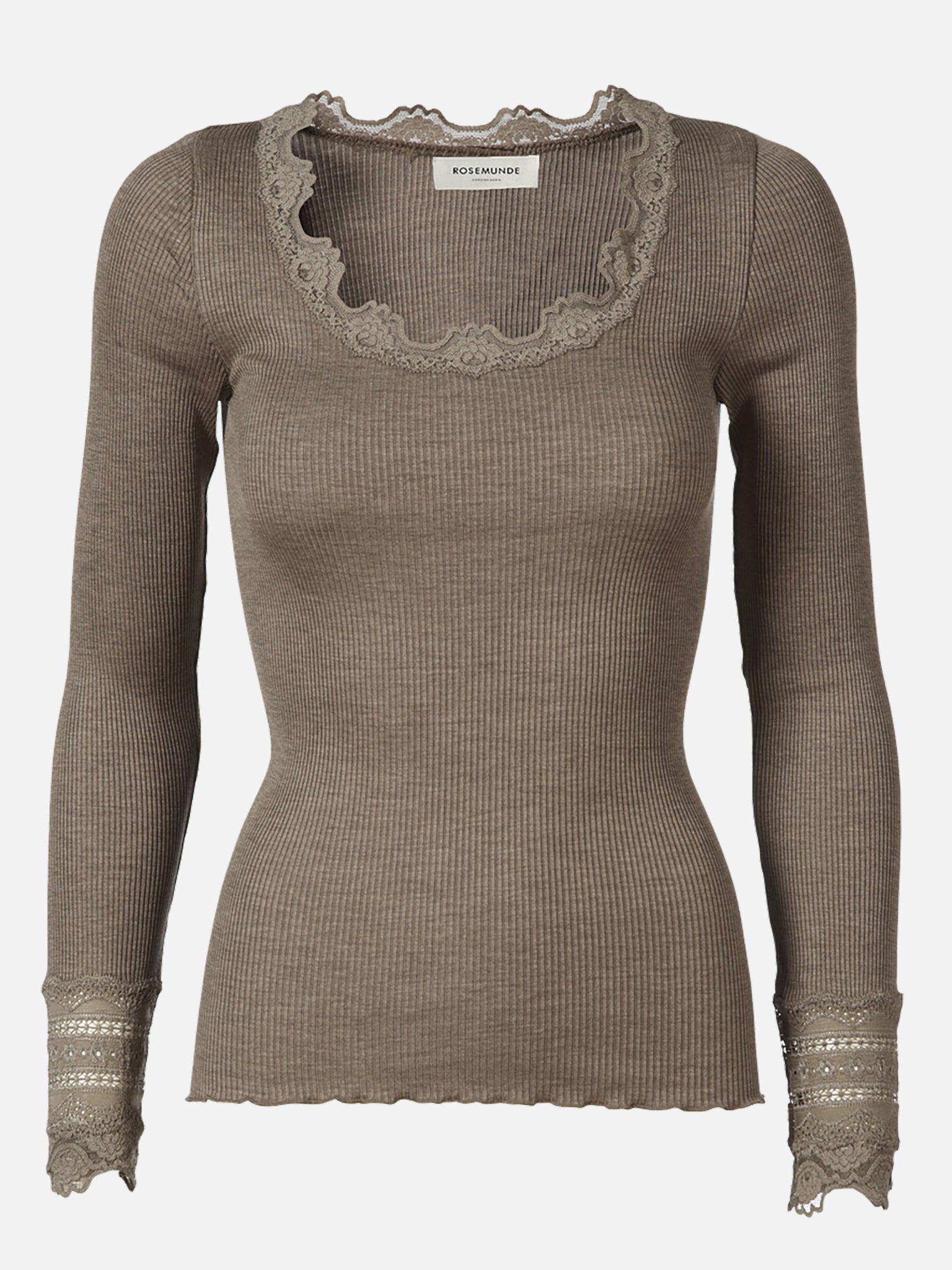 RWBenita Silk LS O-neck Lace T-shirt