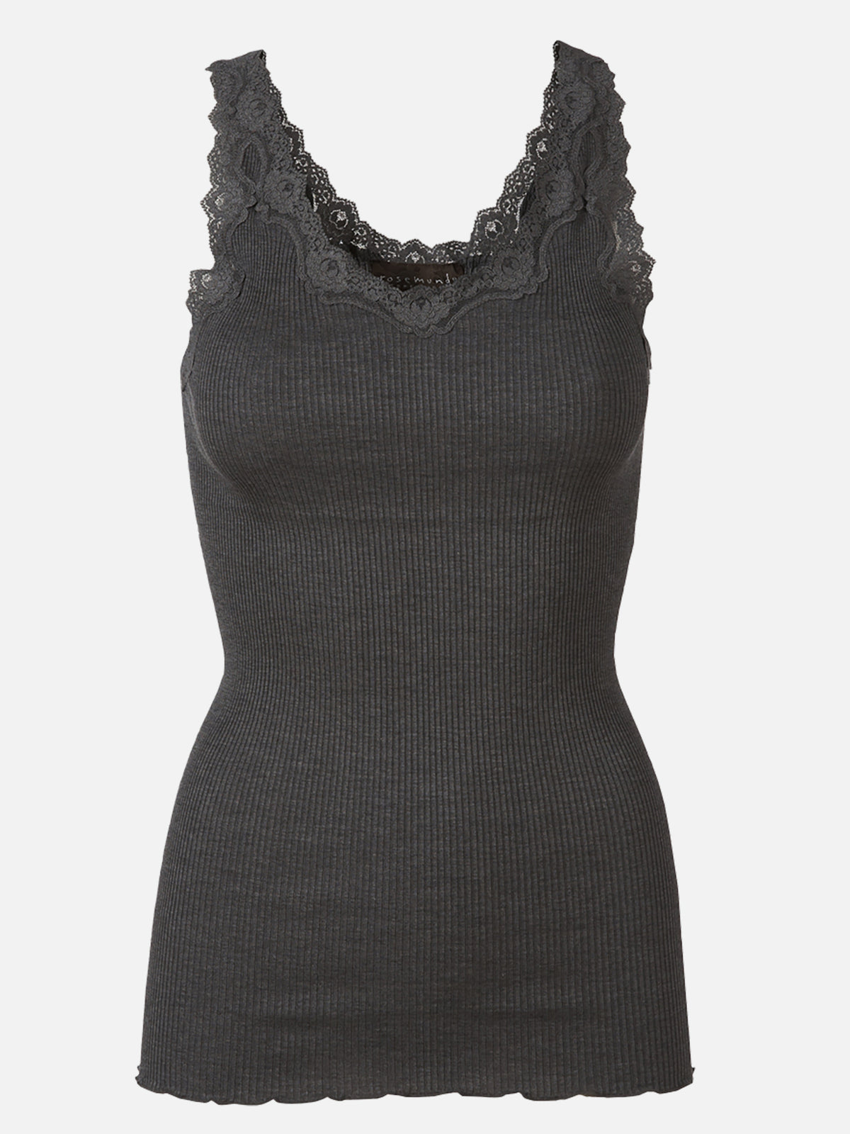 RWBabette Silk Sleeveless Deep Back Lace Top TOP Rosemunde Woman XS dark grey melange