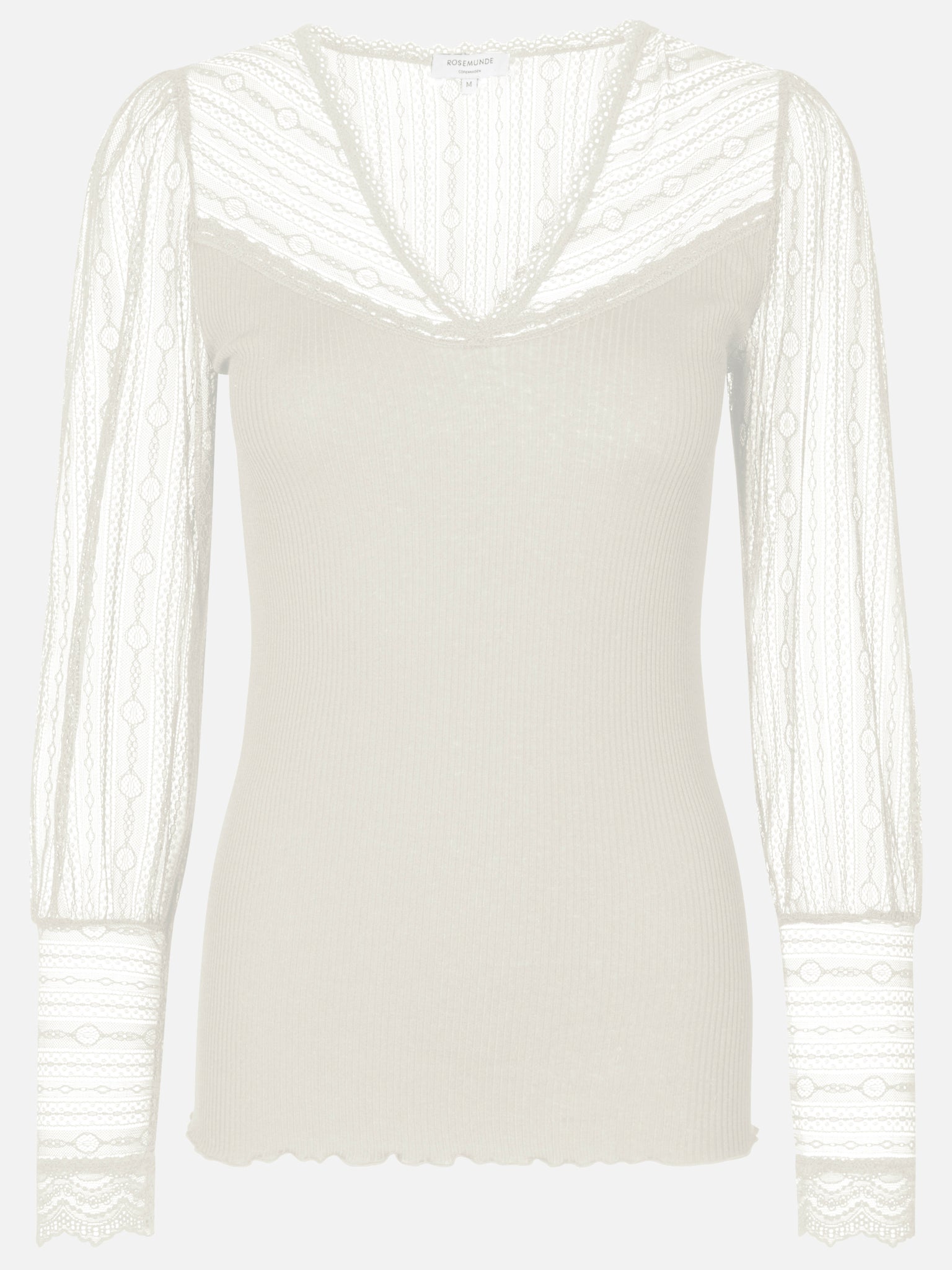 RWBeatha Silk LS V-neck T-shirt T-SHIRT LS Rosemunde Woman XS ivory