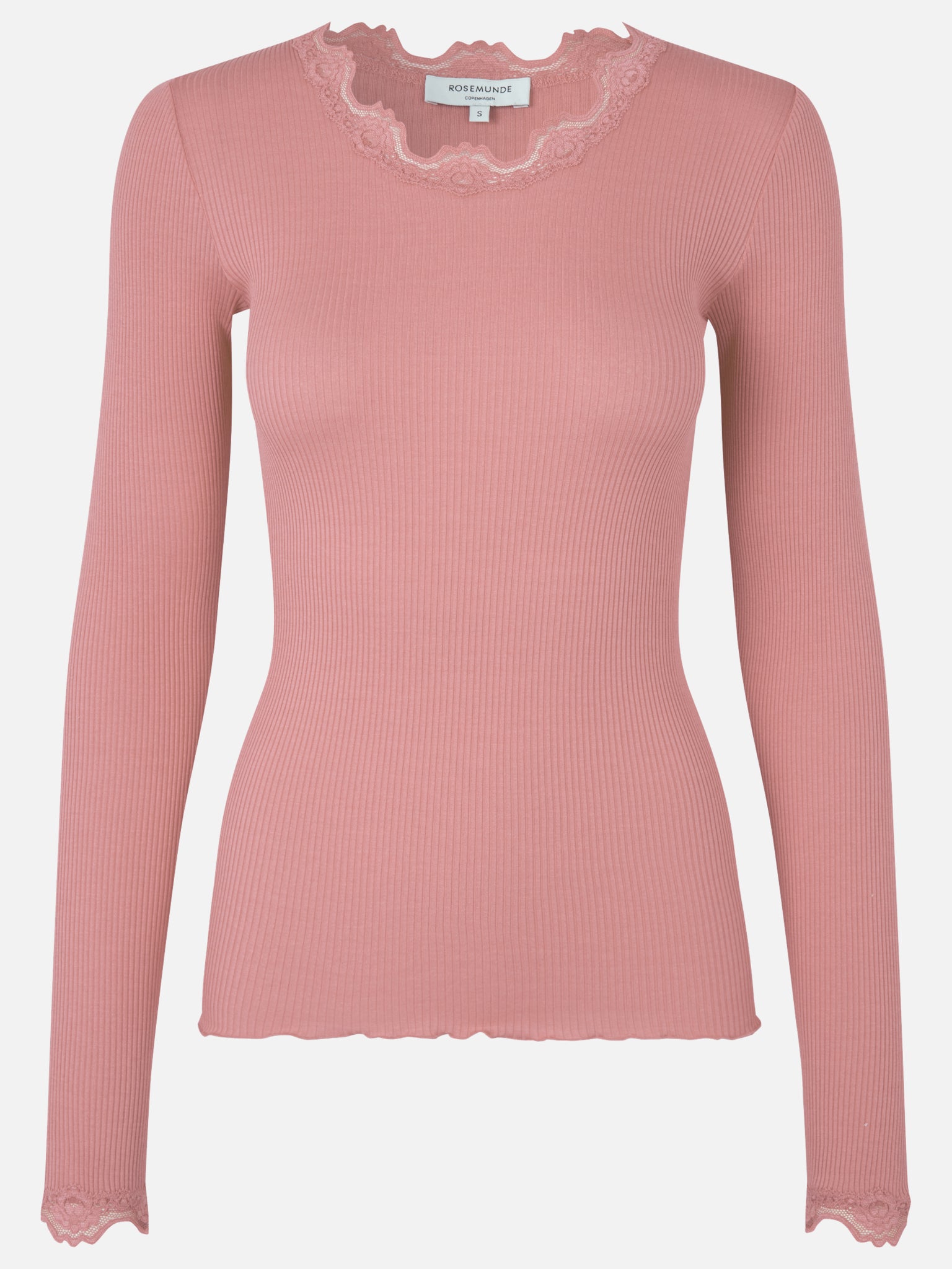 RWBabette zijden T-shirt met lange mouwen en kant