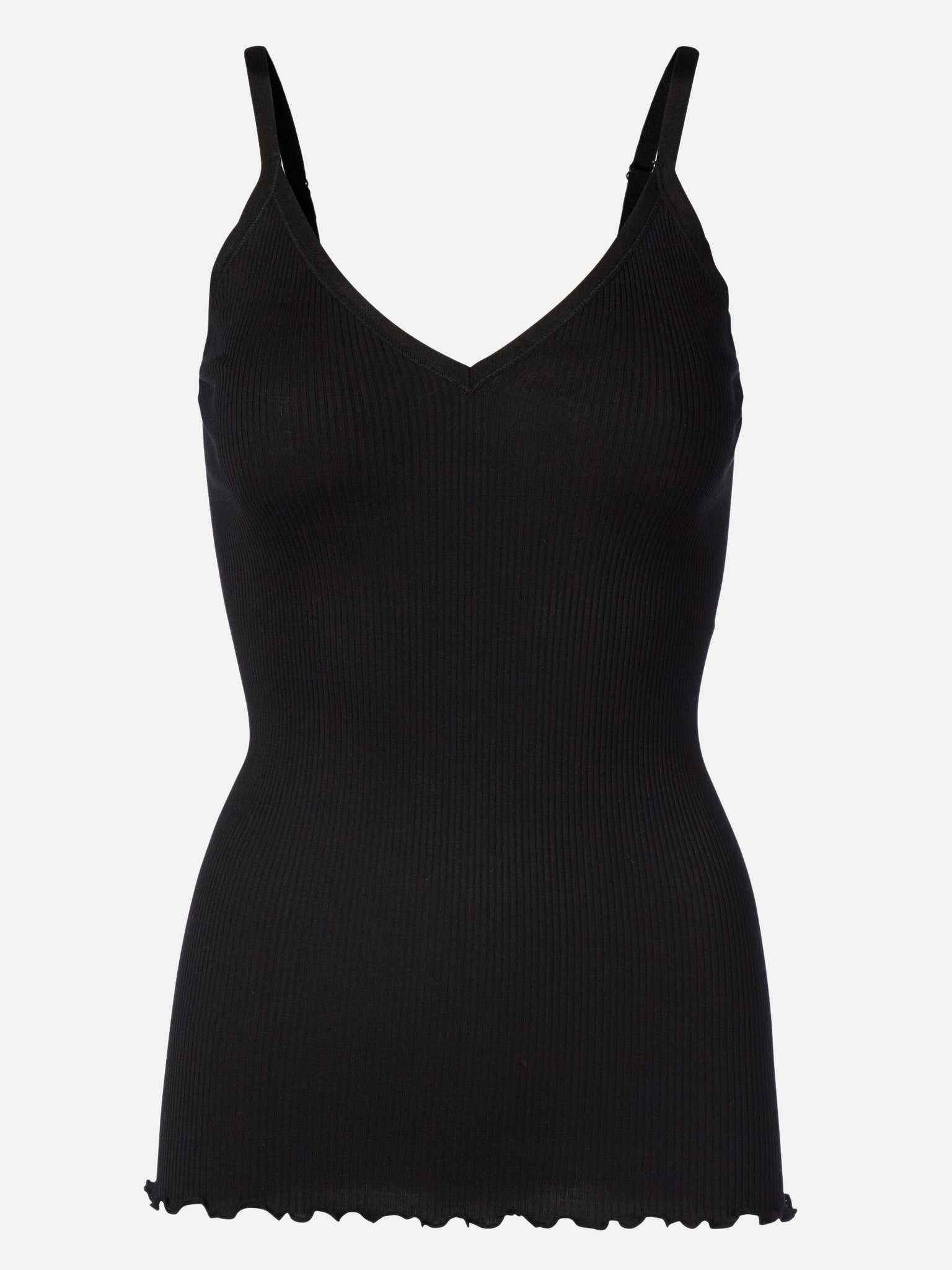 RWBelle Silk SL V-neck Elastic Top Top Rosemunde Woman XS black
