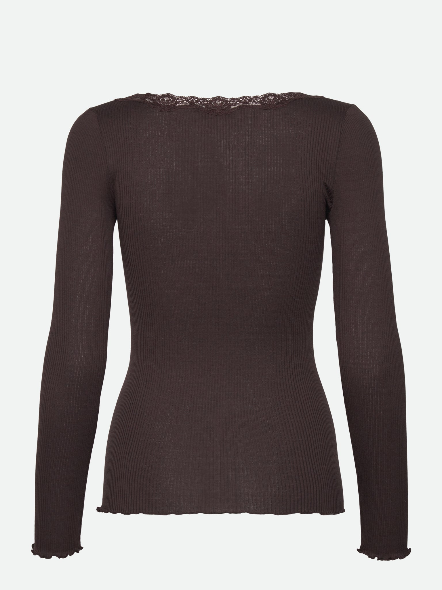 RWBabette Silke Langærmet T-shirt med U-hals og blonde
