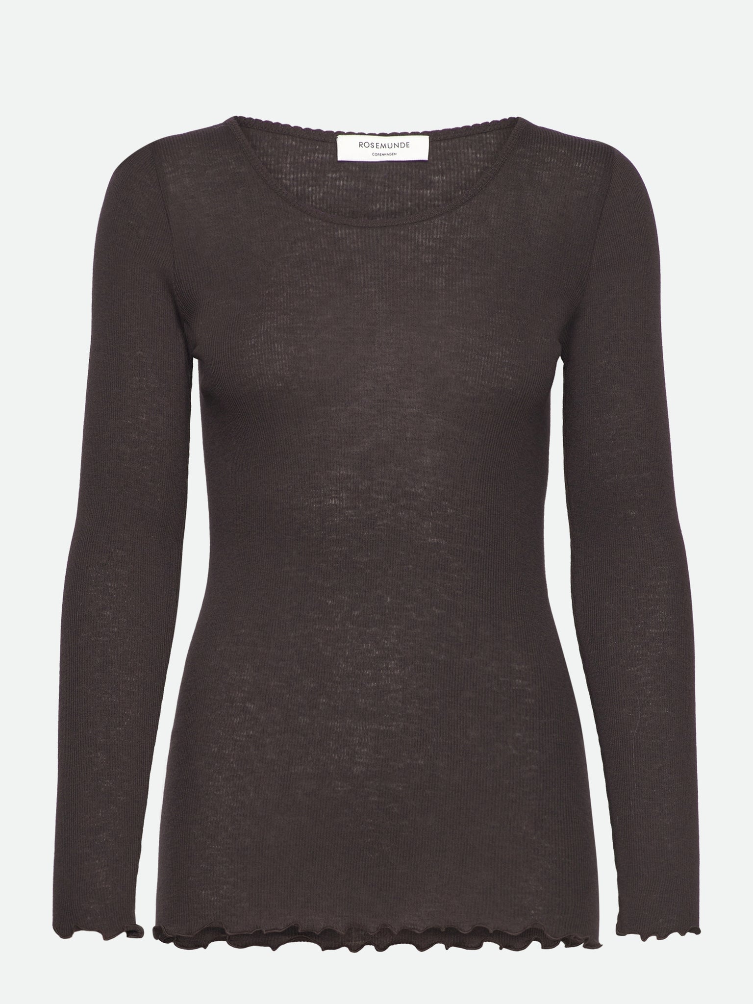 RWBurlington Wool LS O-neck T-shirt T-shirt Rosemunde Woman XS dark espresso
