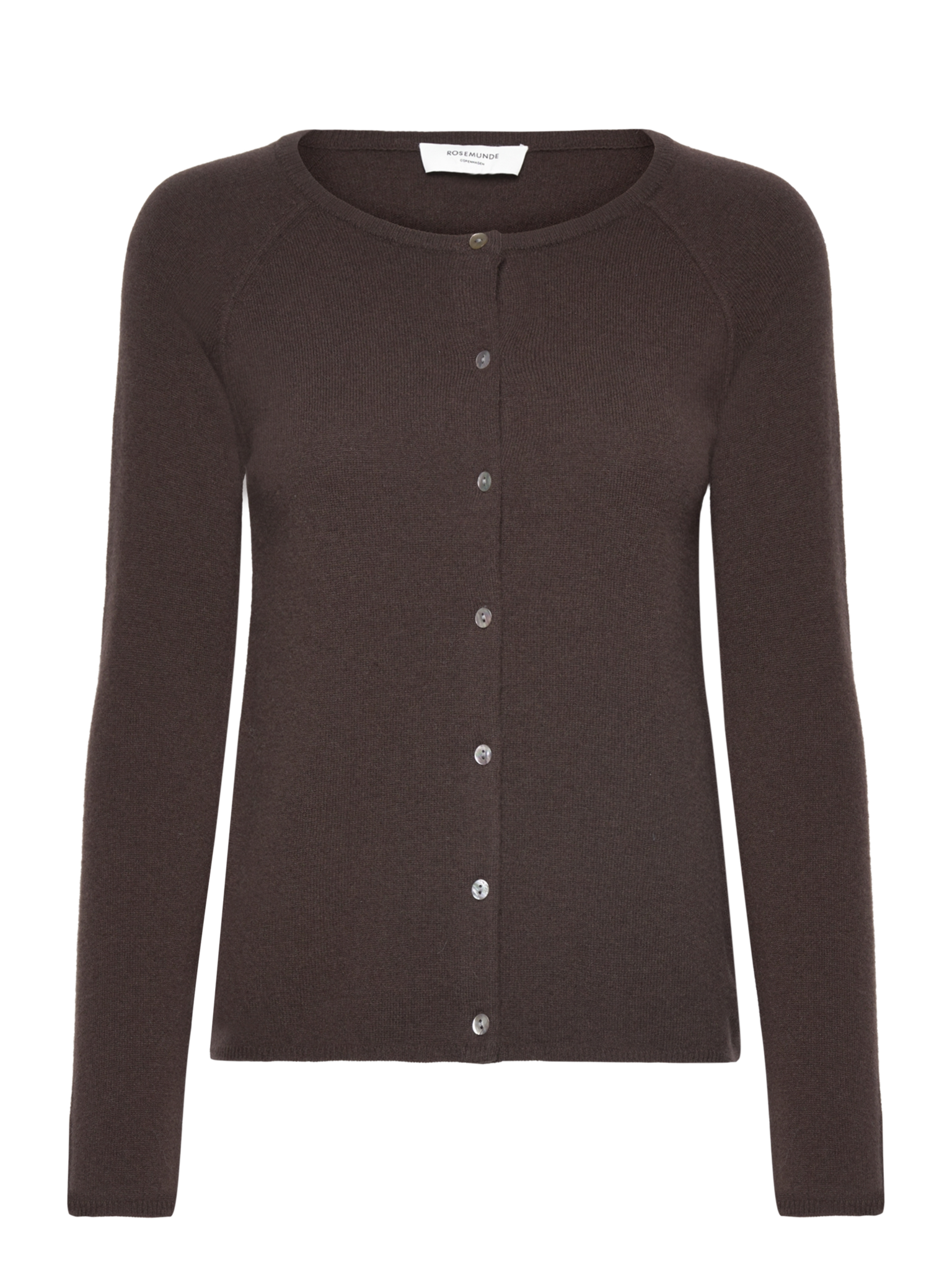 RWLaica Cashmere langærmet Raglan Cardigan med rund hals og knapper