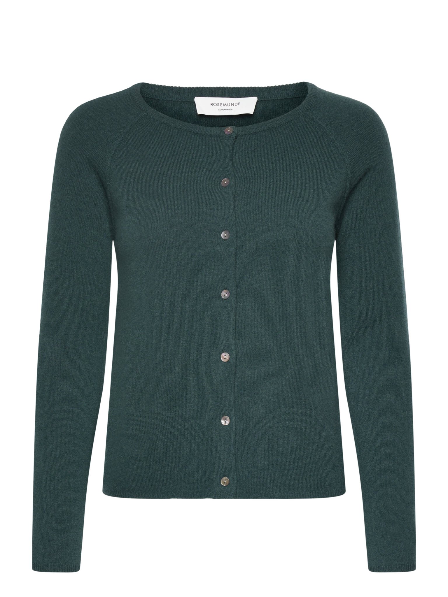 RWLaica Cashmere langærmet Raglan Cardigan med rund hals og knapper