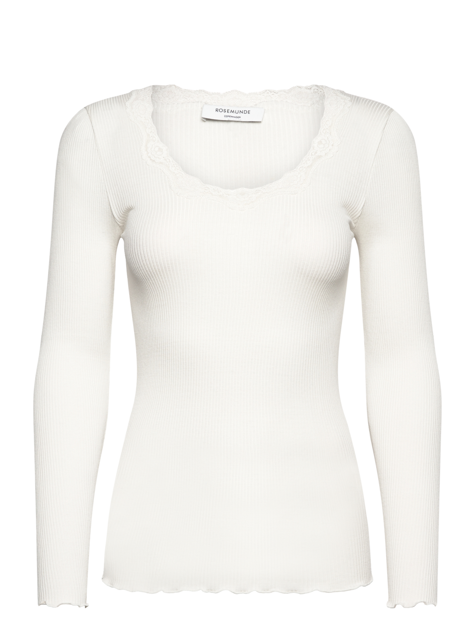 RWBabette Silke Langærmet T-shirt med U-hals og blonde