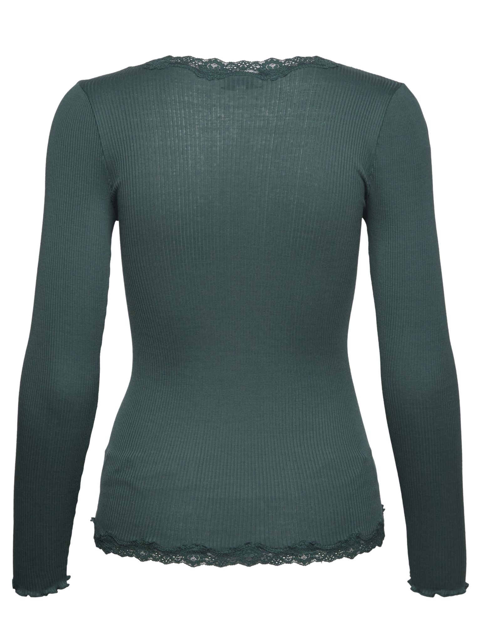 RWBabette Seiden-Strickjacke mit V-Ausschnitt und Spitze