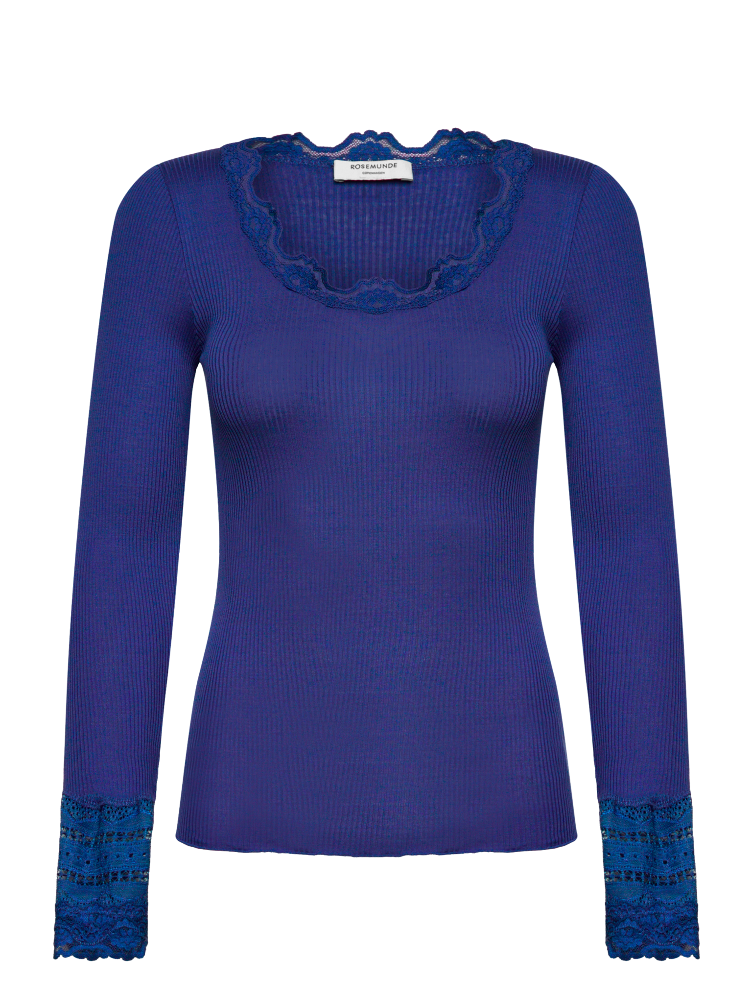 RWBenita Silk Long Sleeve O-neck Lace T-shirt