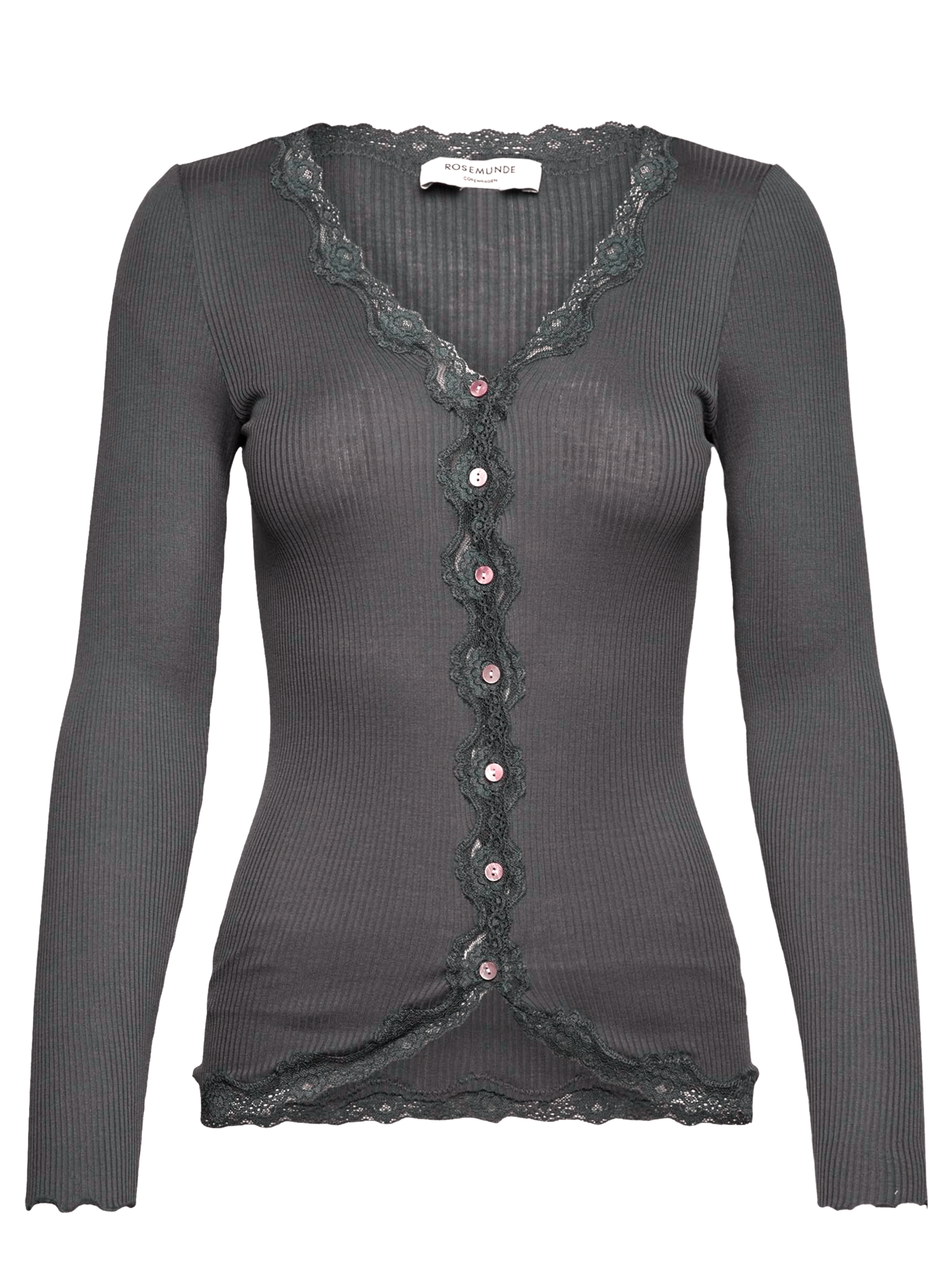 RWBabette Silk LS V-neck Lace Cardigan