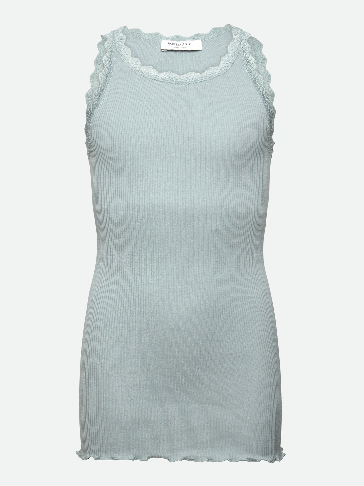 RKBeatha Silk top w/ lace Top Rosemunde Woman 8 blue mist