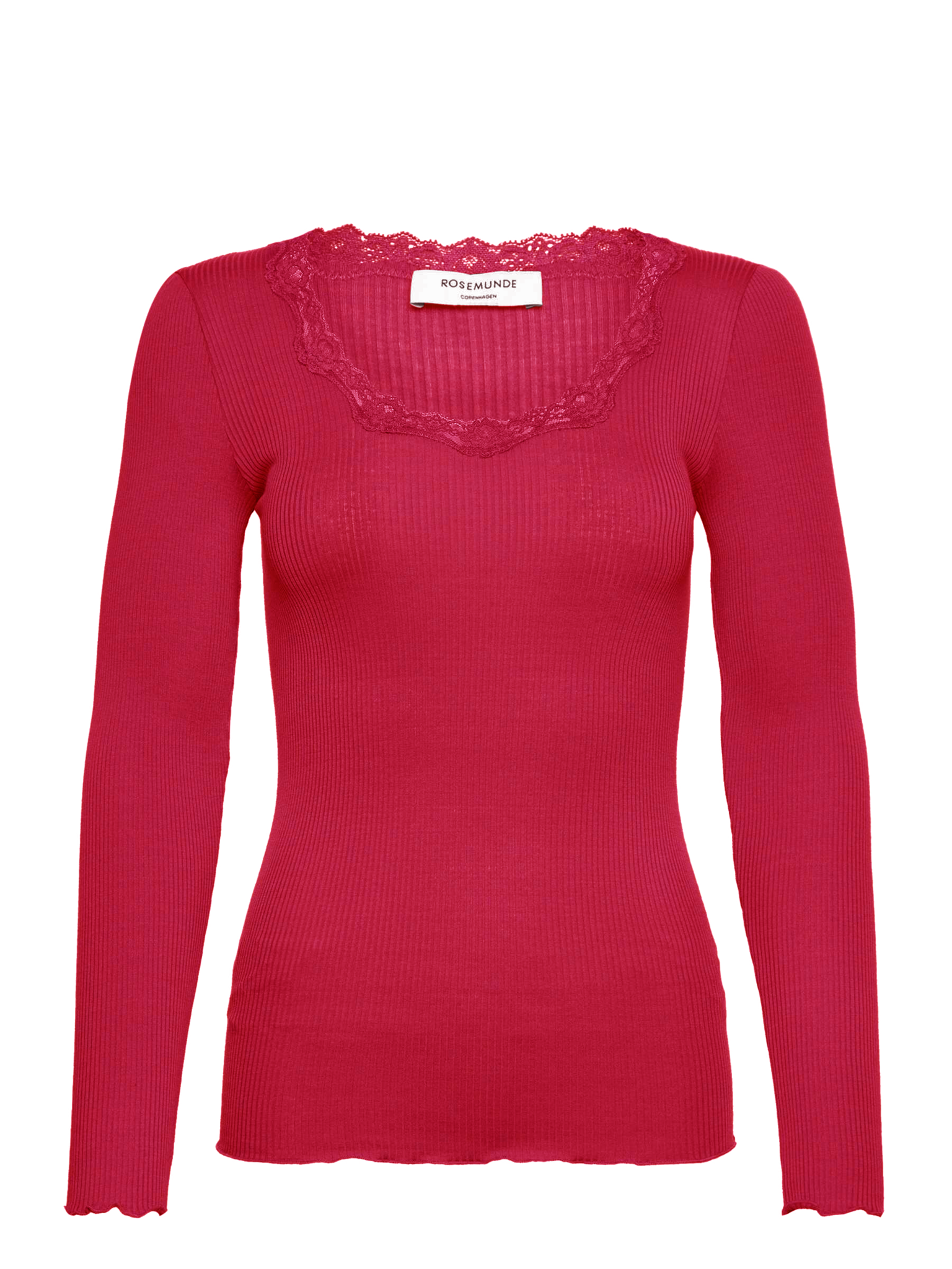 RWBabette Silk LS U-neck Lace T-shirt T-SHIRT LS Rosemunde Woman