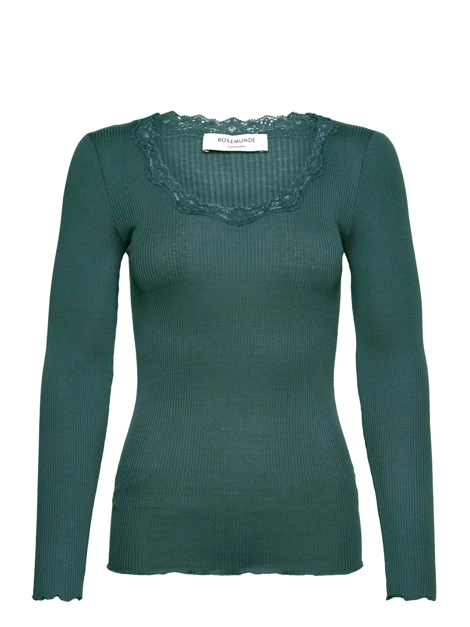 RWBabette Silke Langærmet T-shirt med U-hals og blonde