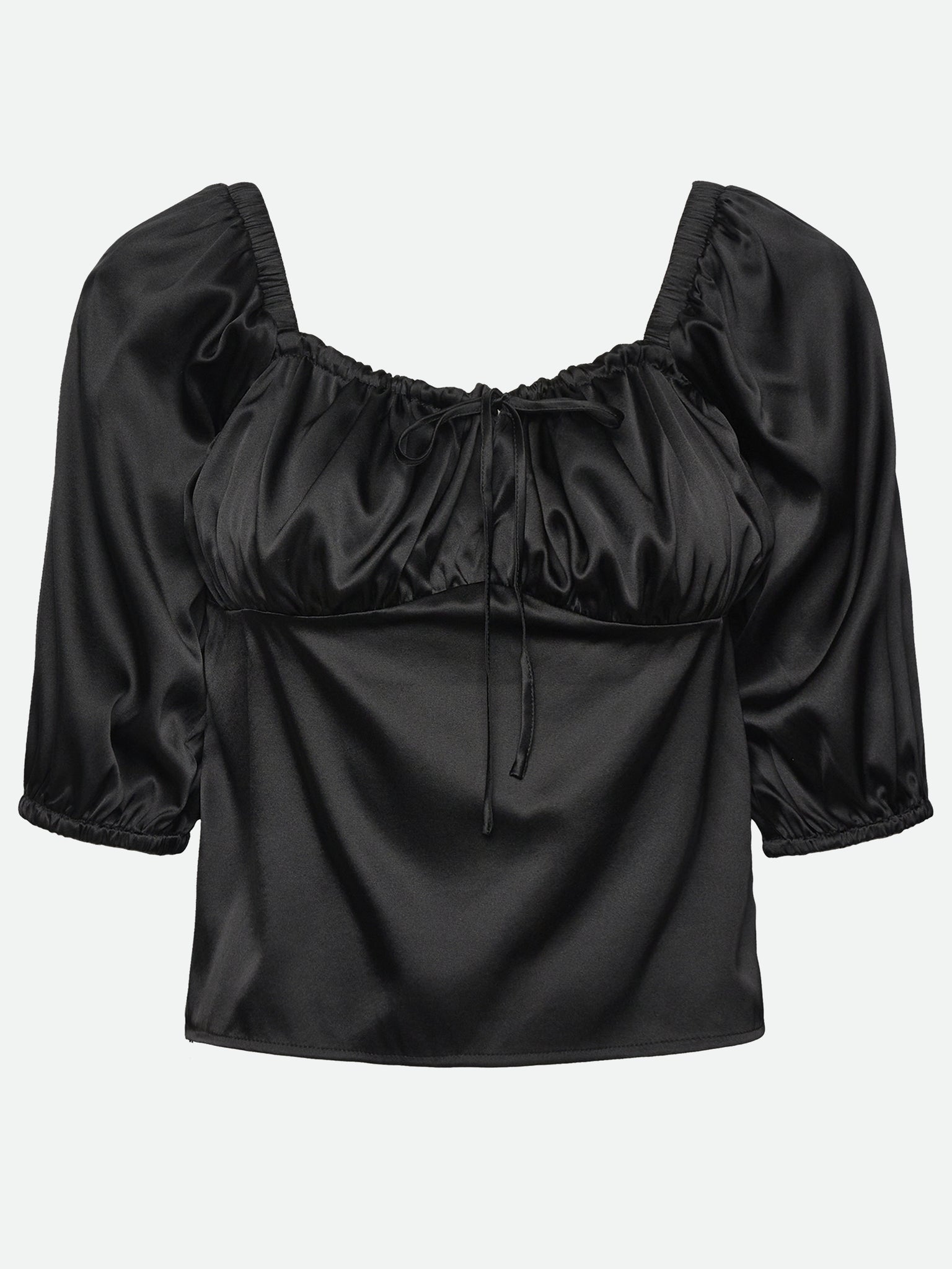 Cropped silk blouse