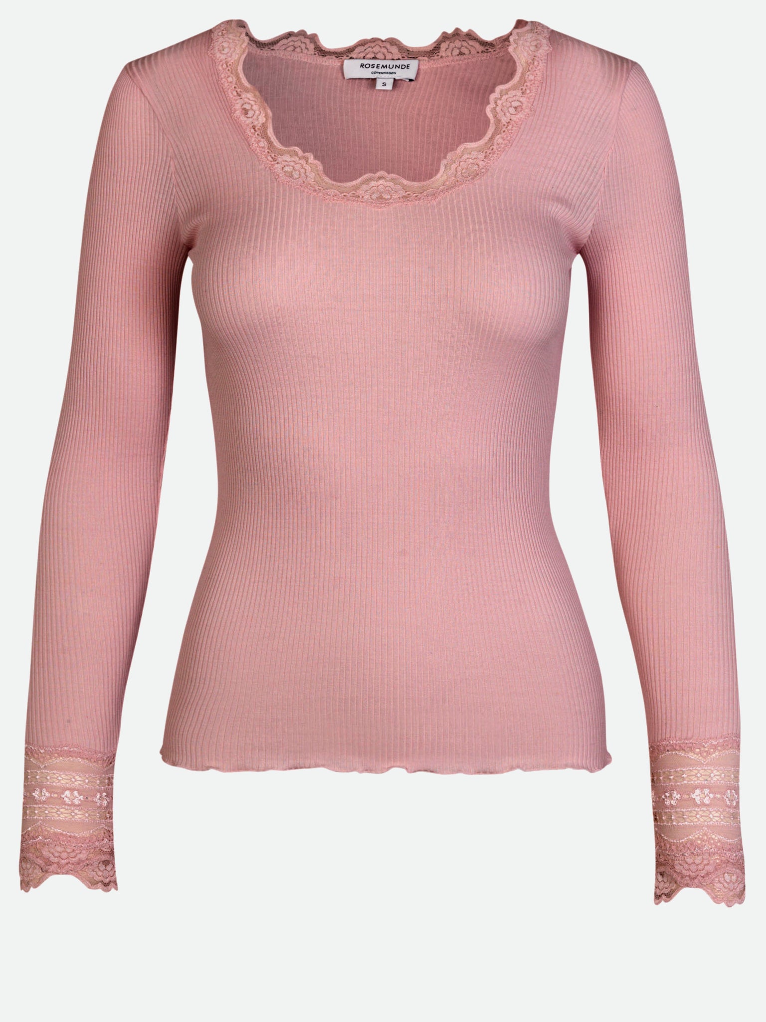 RWBenita Silk Long Sleeve O-neck Lace T-shirt