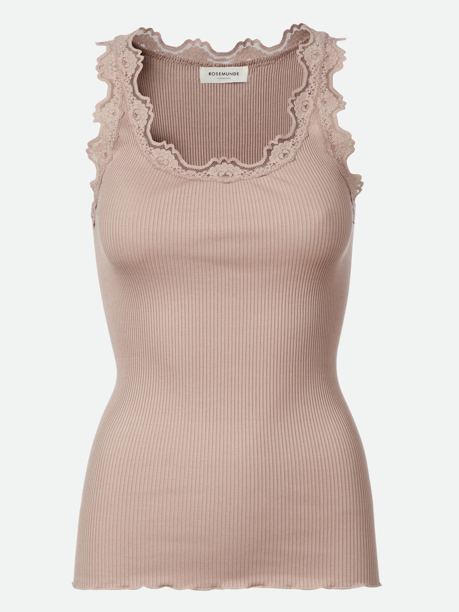 RWBabette Silk SL U-neck Lace Top TOP Rosemunde Woman XS vintage powder