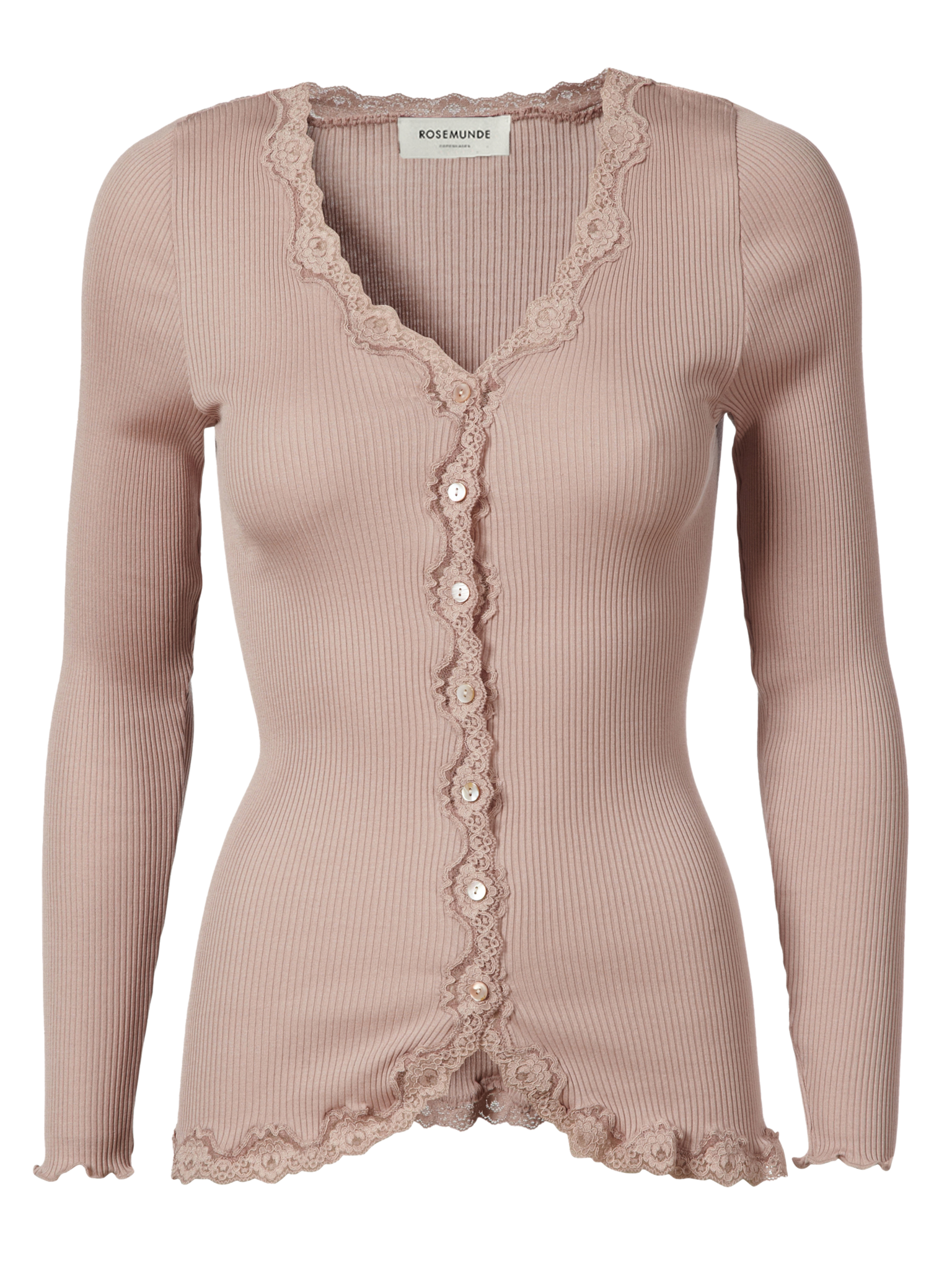 RWBabette Silk LS V-neck Lace Strickjacke