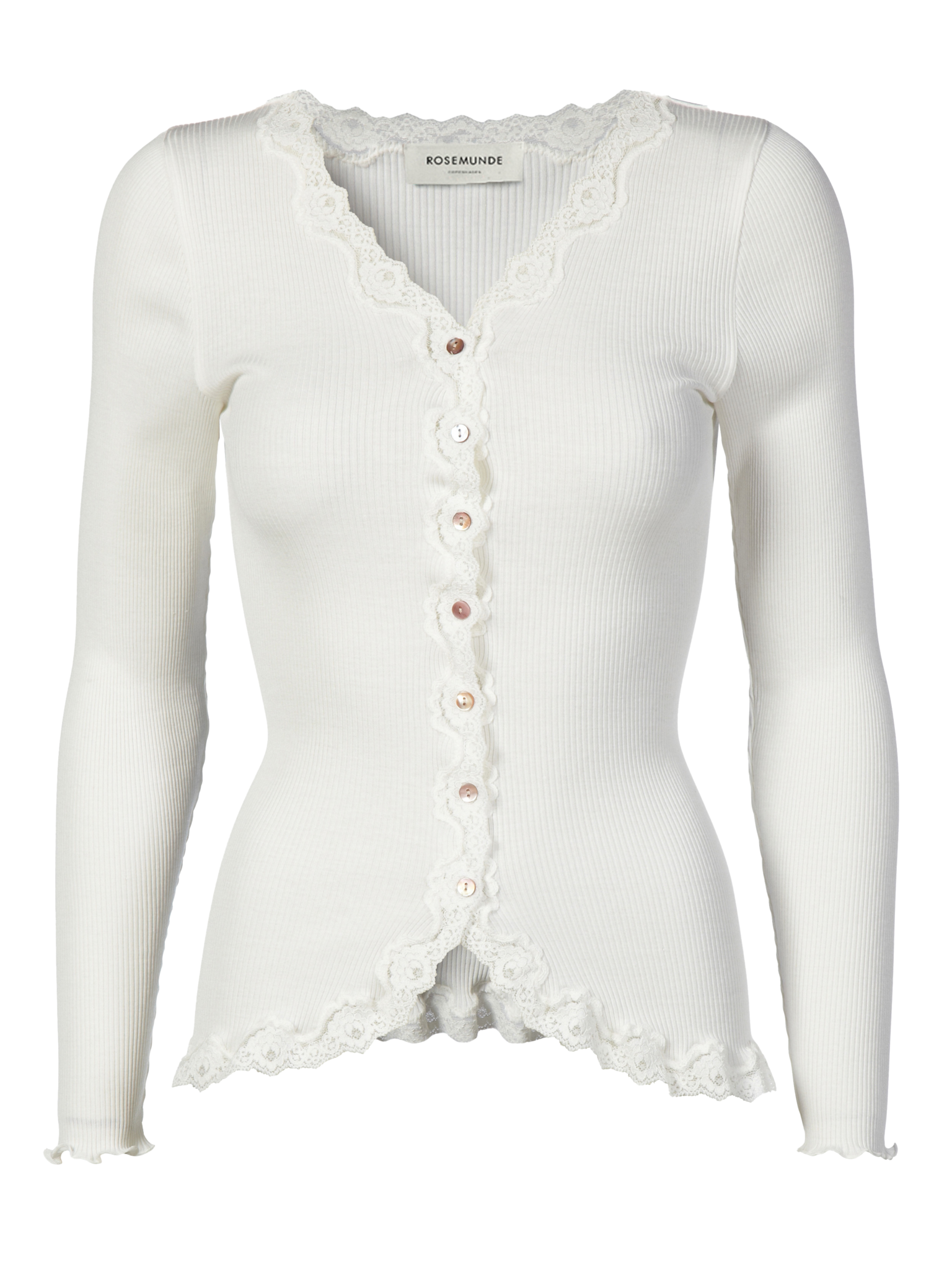 RWBabette Silk LS V-neck Lace Strickjacke