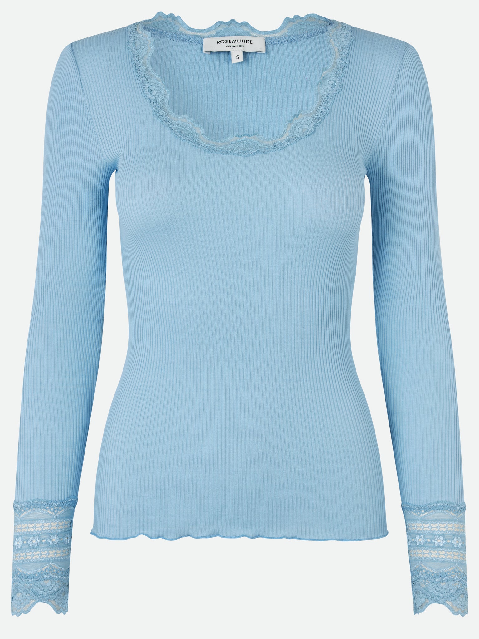 Silk t-shirt with lace