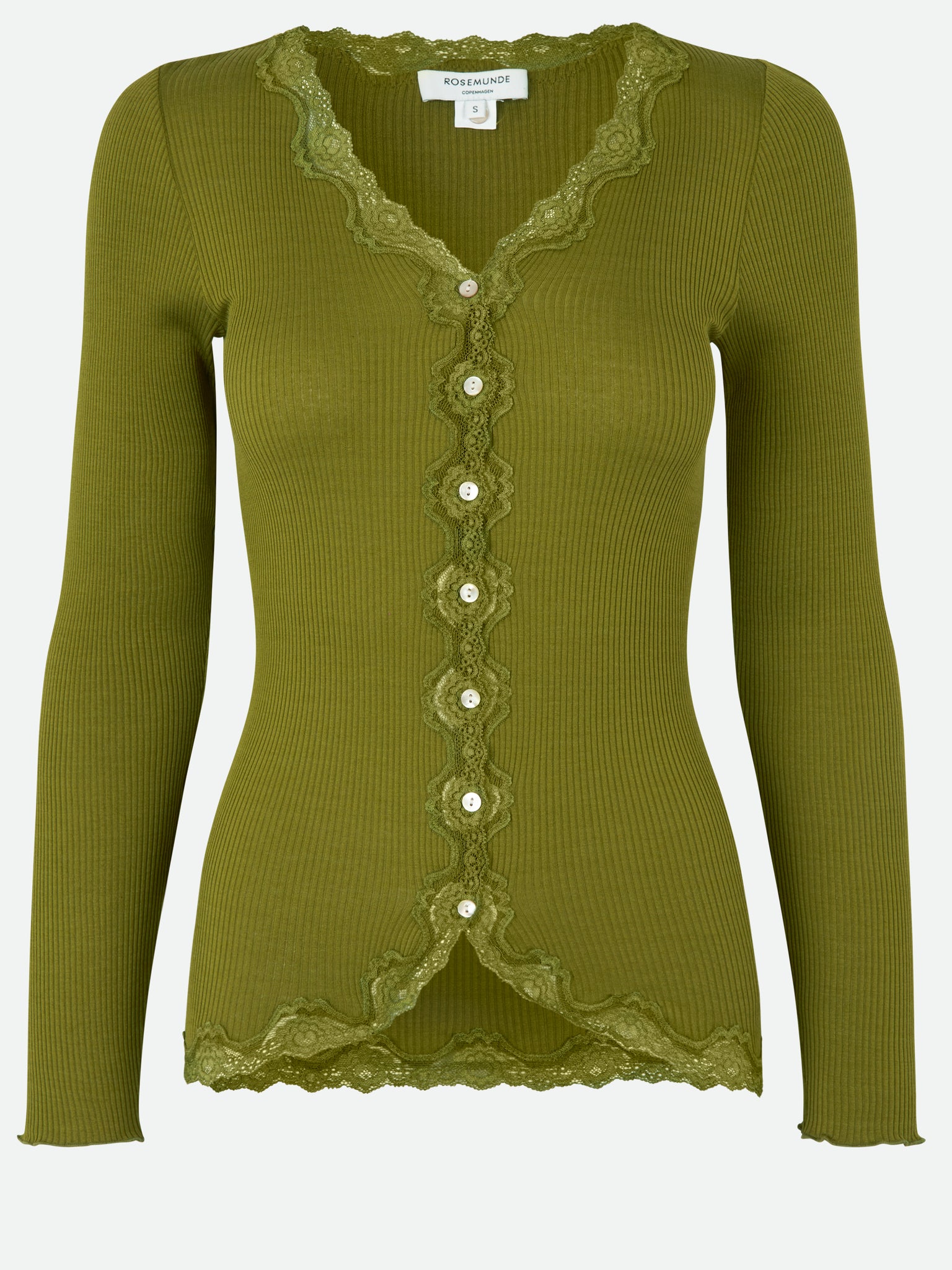 RWBabette Silk LS V-neck Lace Cardigan