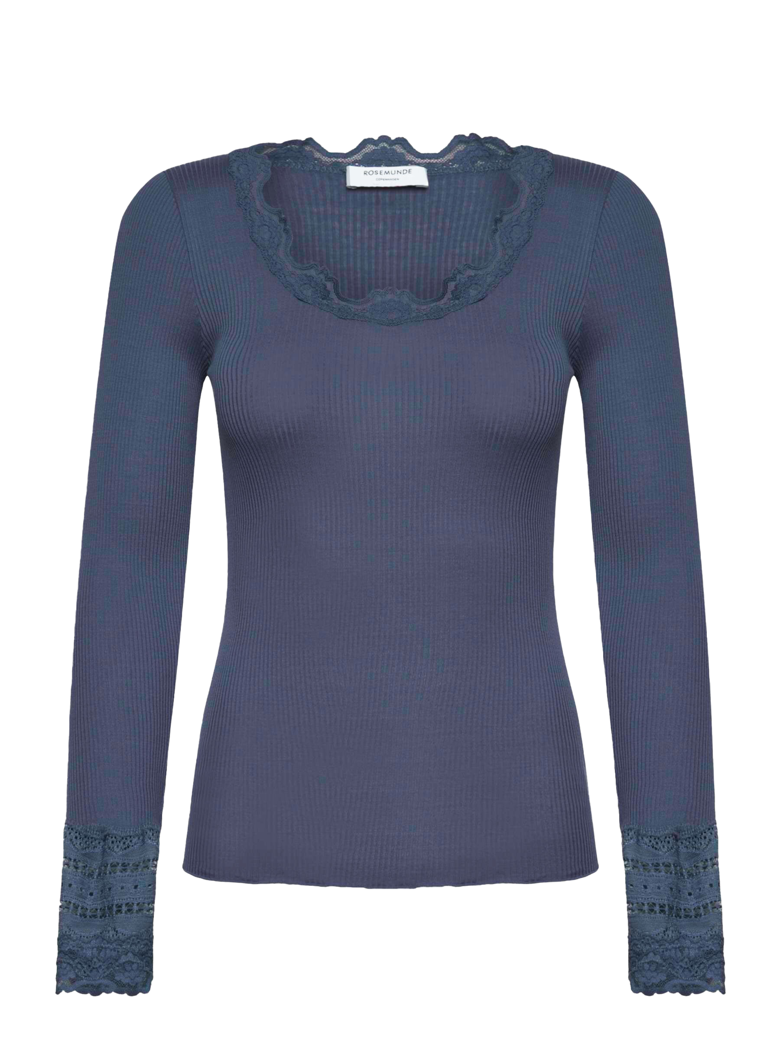 RWBenita Silk Long Sleeve O-neck Lace T-shirt