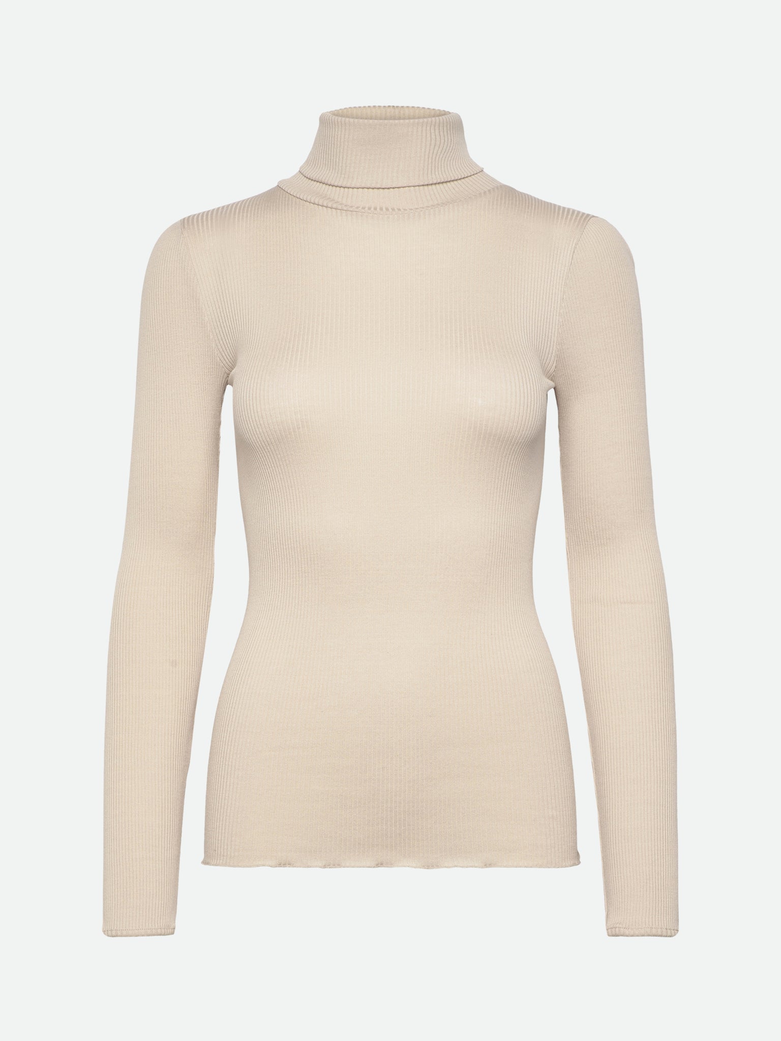 Silk t-shirt w/ roller neck T-shirt Rosemunde Woman XS silver lining