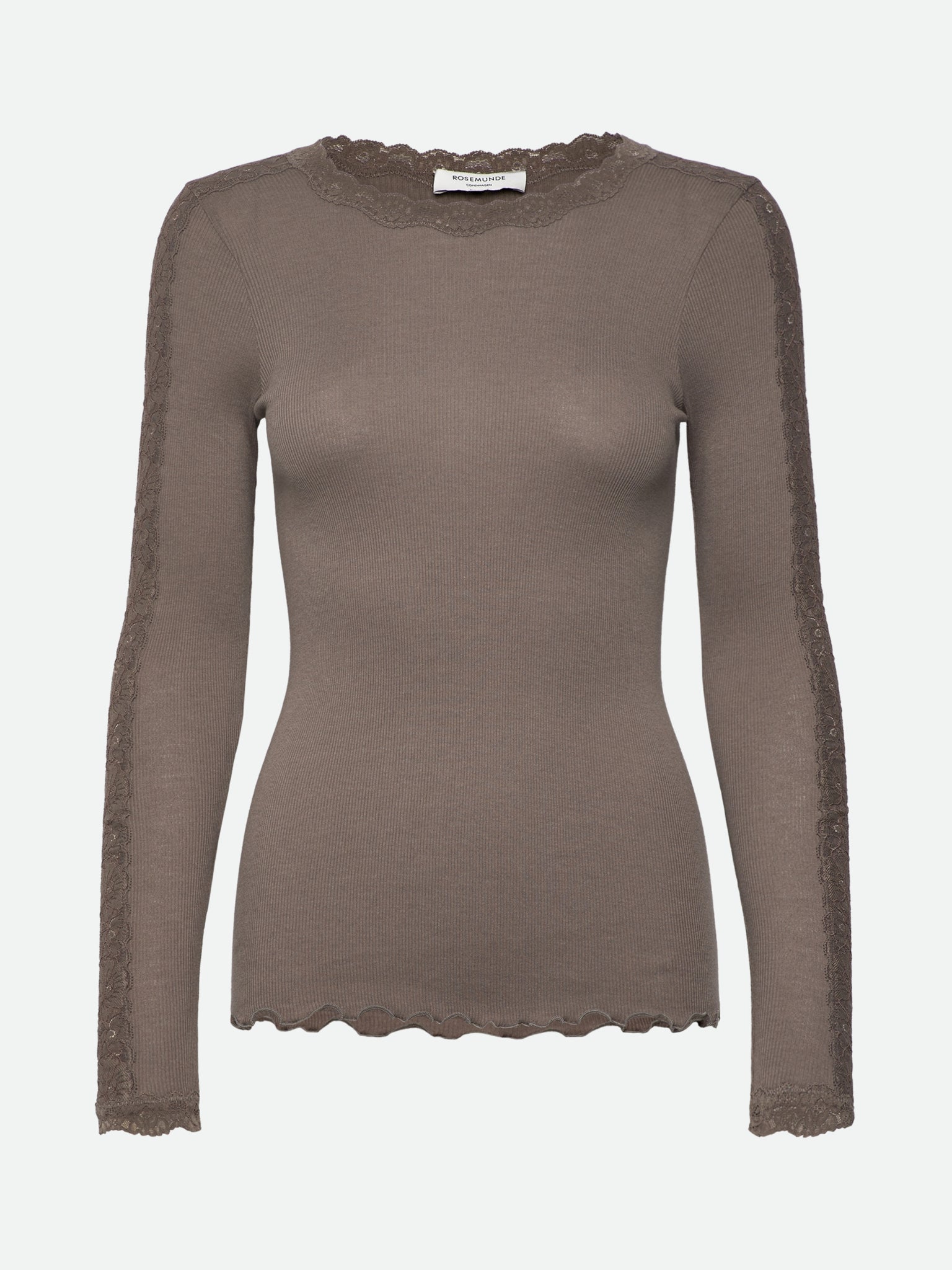 RWBernadine Organic Long Sleeve O-neck Lace T-shirt T-SHIRT LS Rosemunde Woman XS falcon