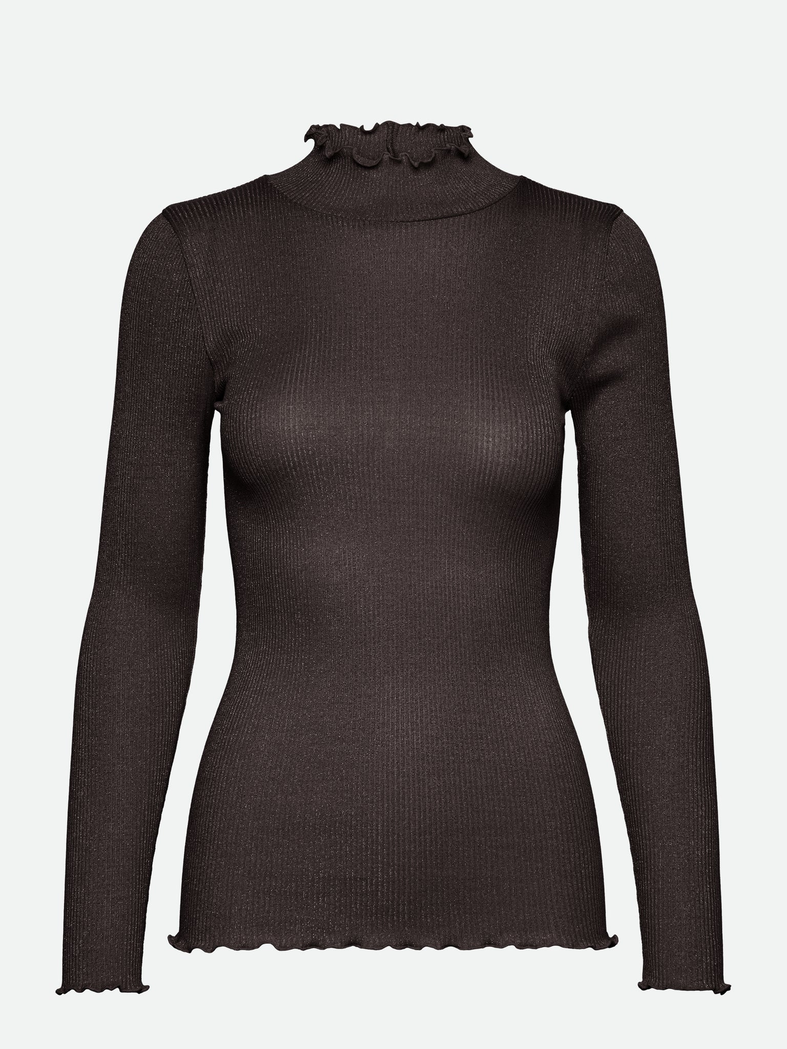 RWBoston Lurex Long sleeev T-neck T-shirt T-SHIRT LS Rosemunde Woman XS dark espresso