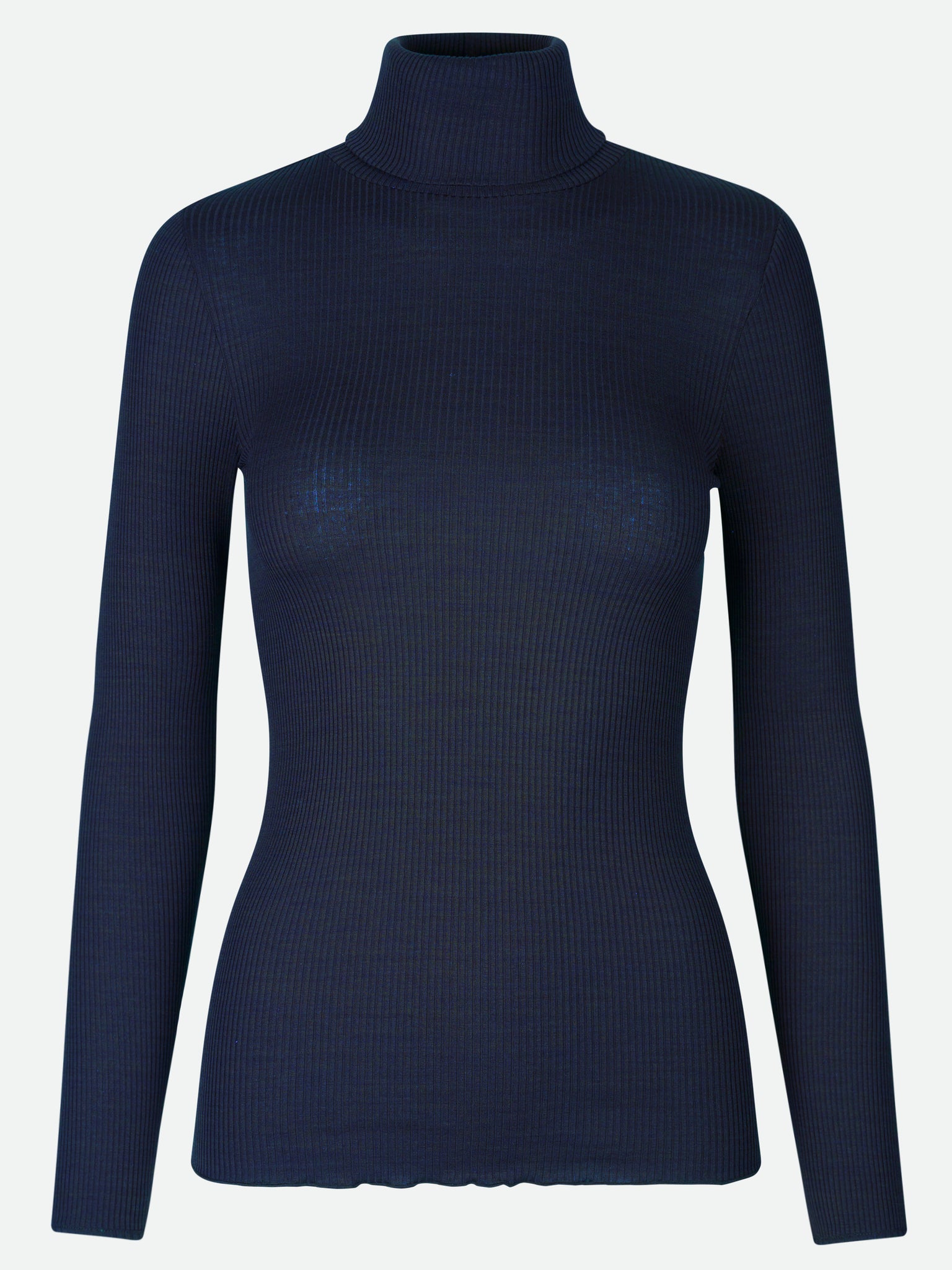Silk t-shirt w/ roller neck T-shirt Rosemunde Woman XS navy