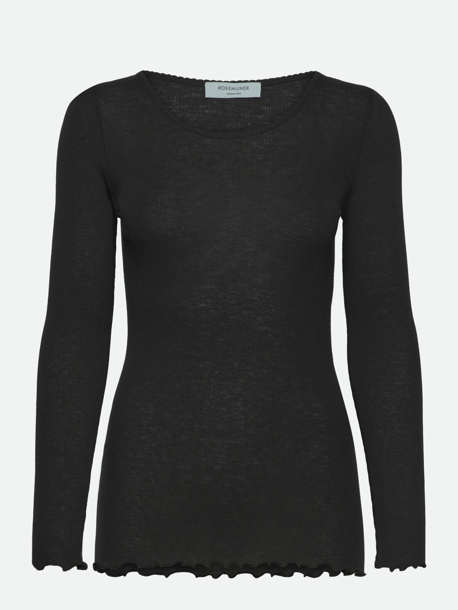 RWBurlington Wool LS O-neck T-shirt T-shirt Rosemunde Woman XS black