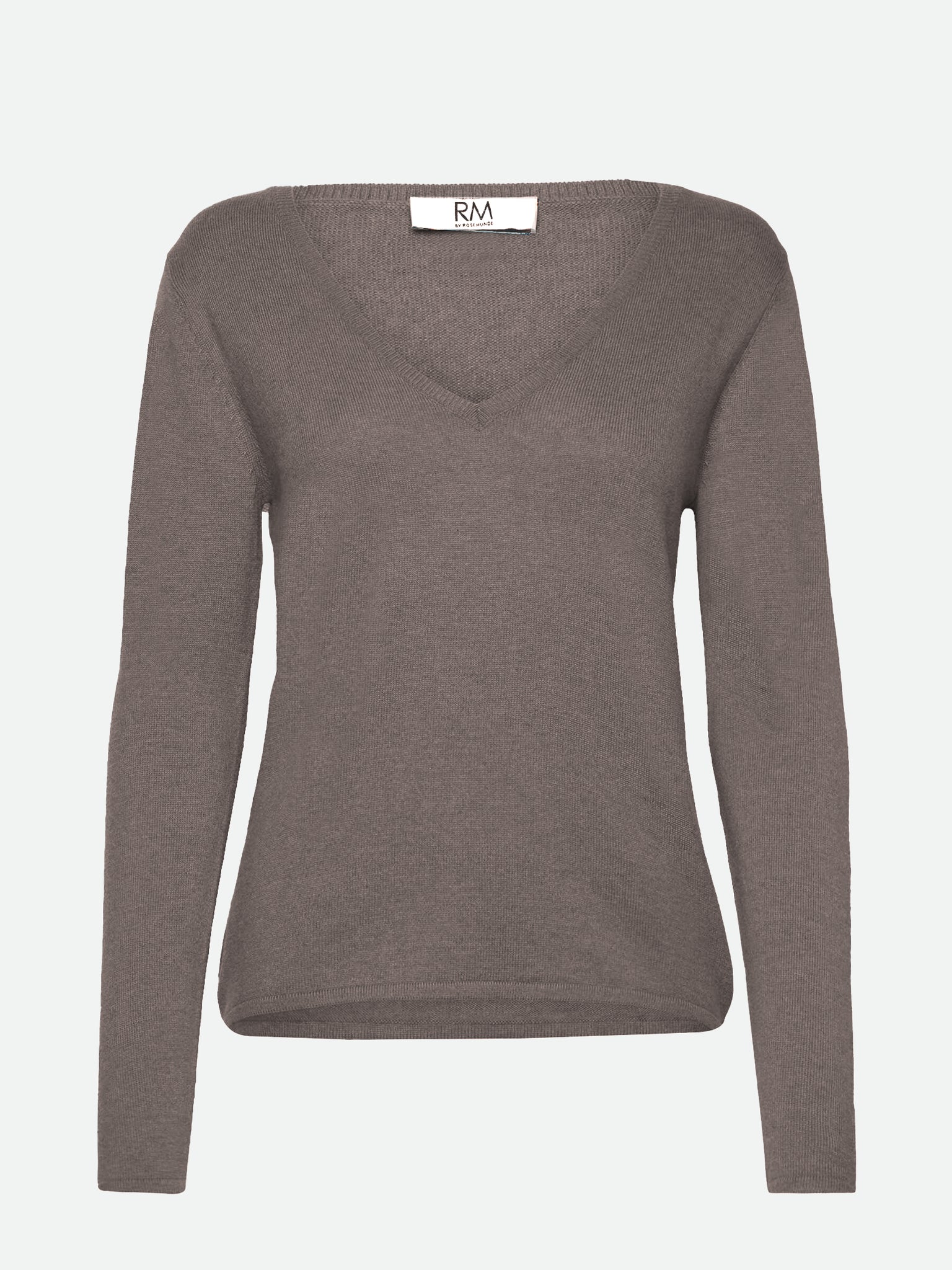 RMWSofia LS Regular V-neck Pullover Pullover Rosemunde Woman XS brown grey mel