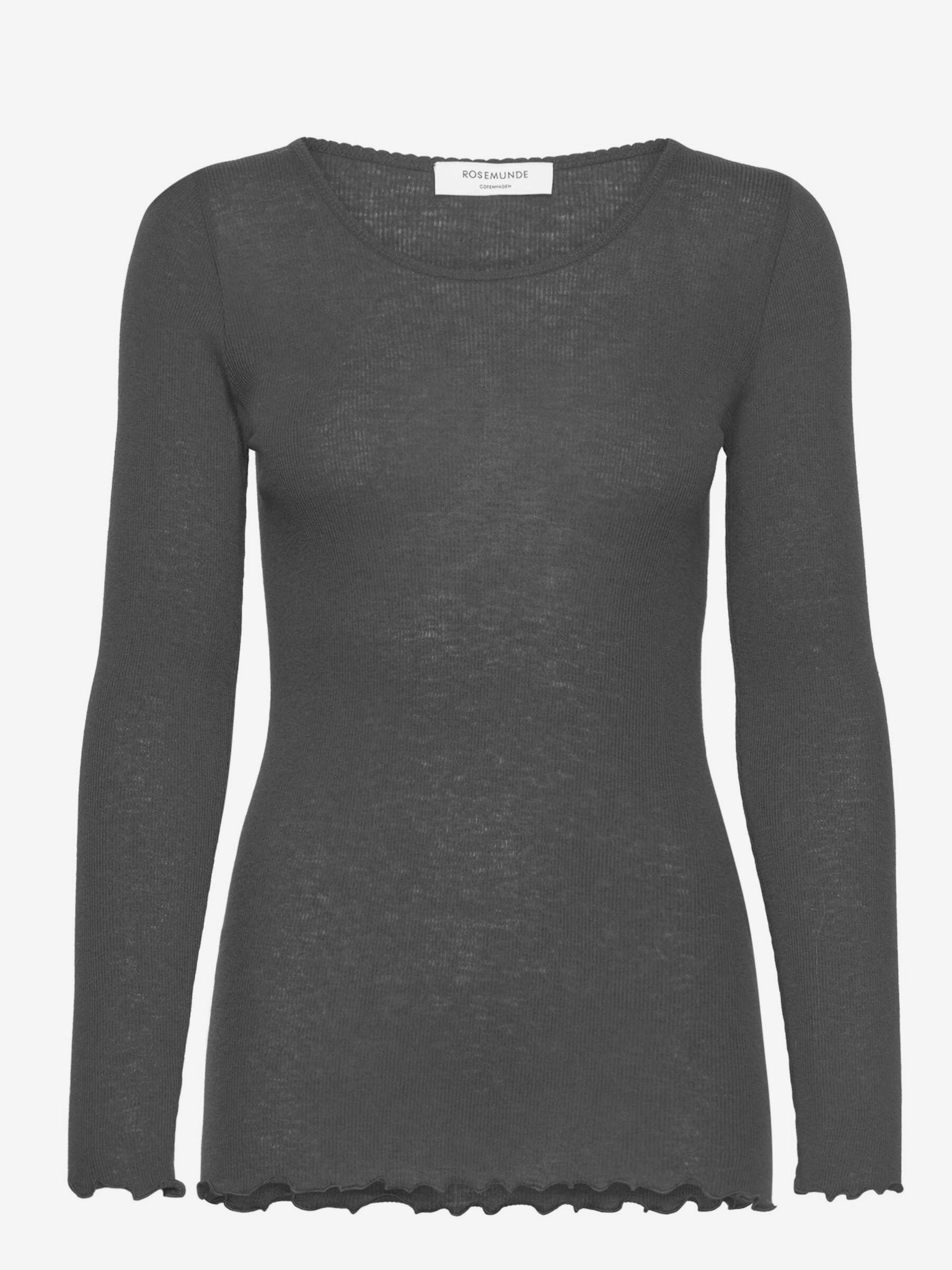 RWBurlington Wool LS O-neck T-shirt T-shirt Rosemunde Woman XS dark grey melange