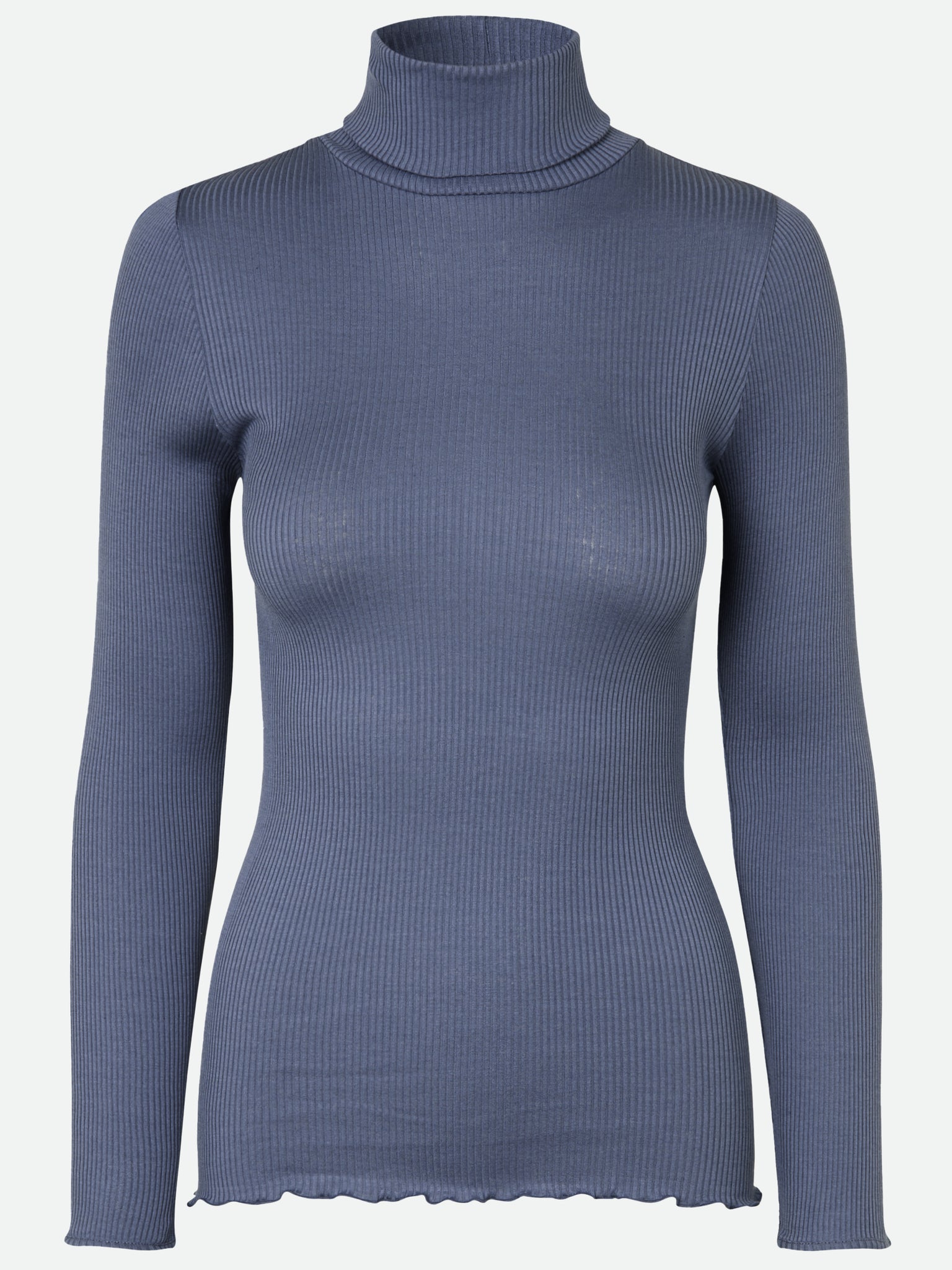 Silk t-shirt w/ roller neck T-shirt Rosemunde Woman XS true navy