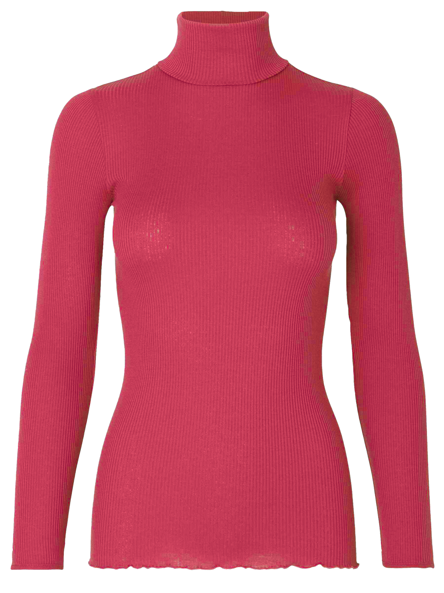 Silk t-shirt w/ roller neck T-shirt Rosemunde Woman XS crimson