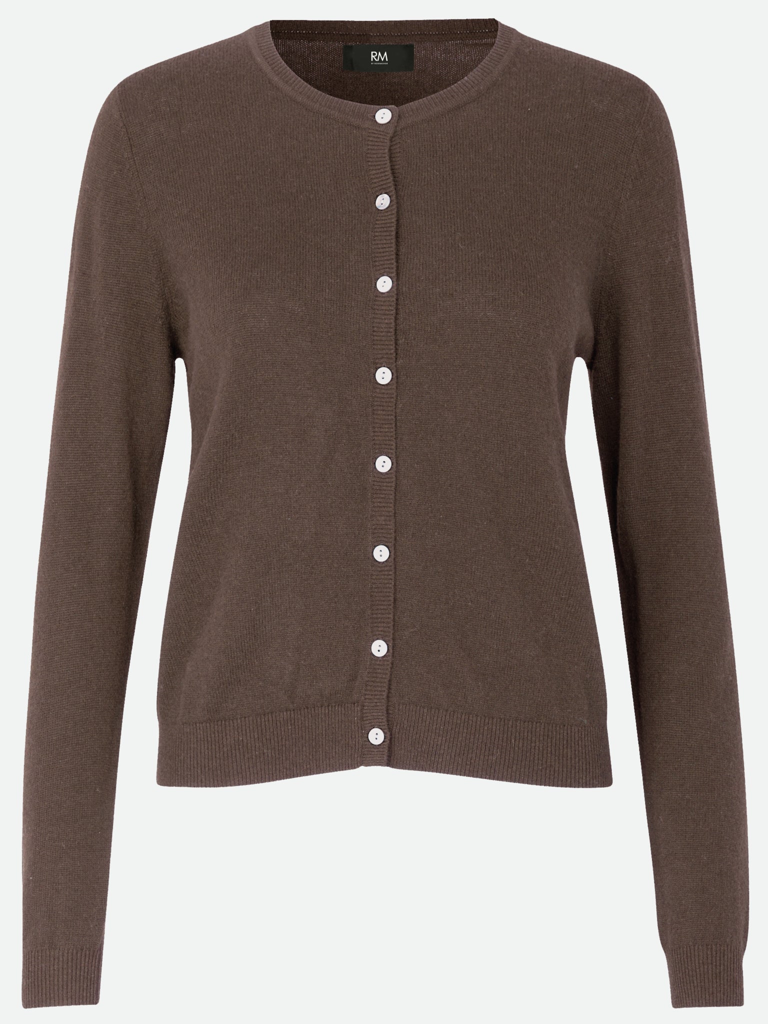 RMWSofia Wool LS Short Cardigan Cardigan Rosemunde Woman XS brown grey mel