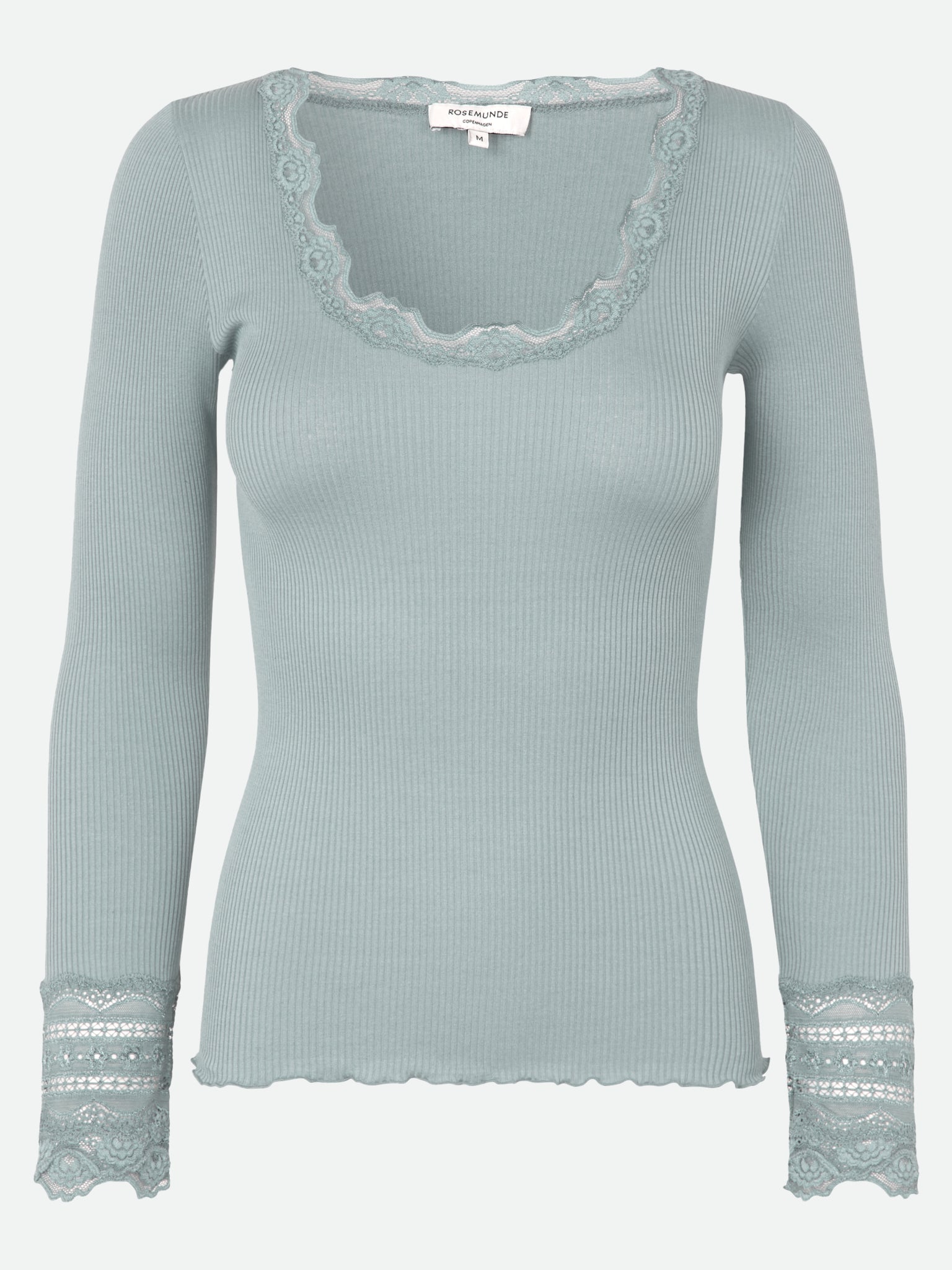 RWBenita Silk Long Sleeve O-neck Lace T-shirt