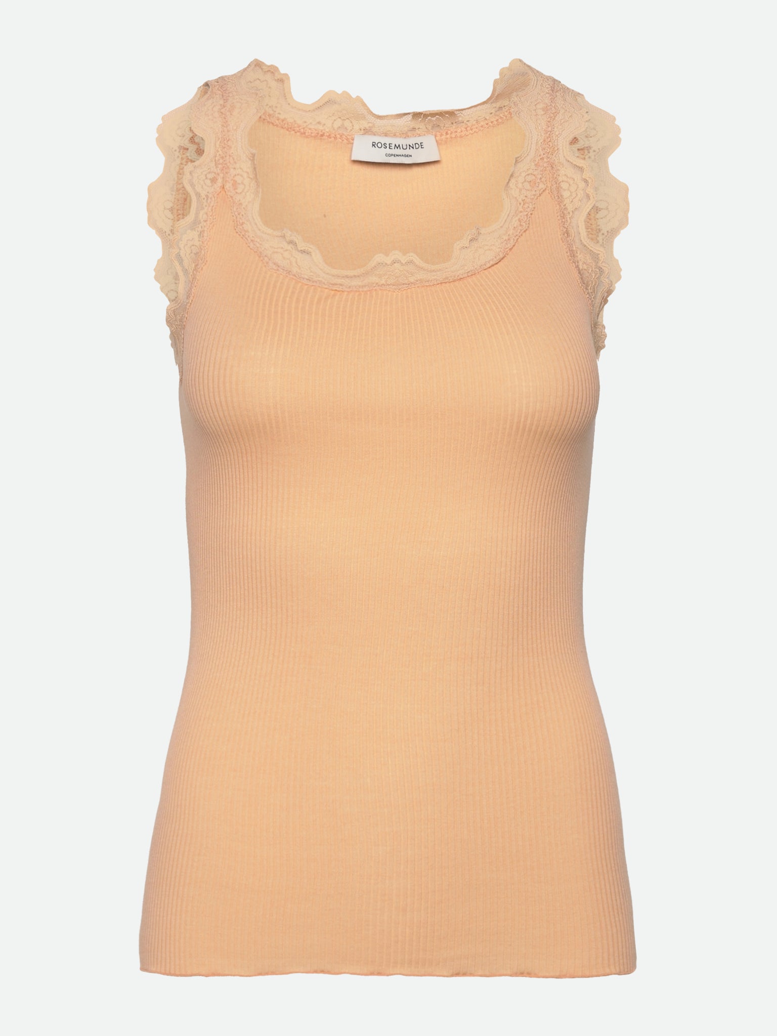 RWBabette Silk SL U-neck Long Lace Top TOP Rosemunde Woman XS peach fuzz