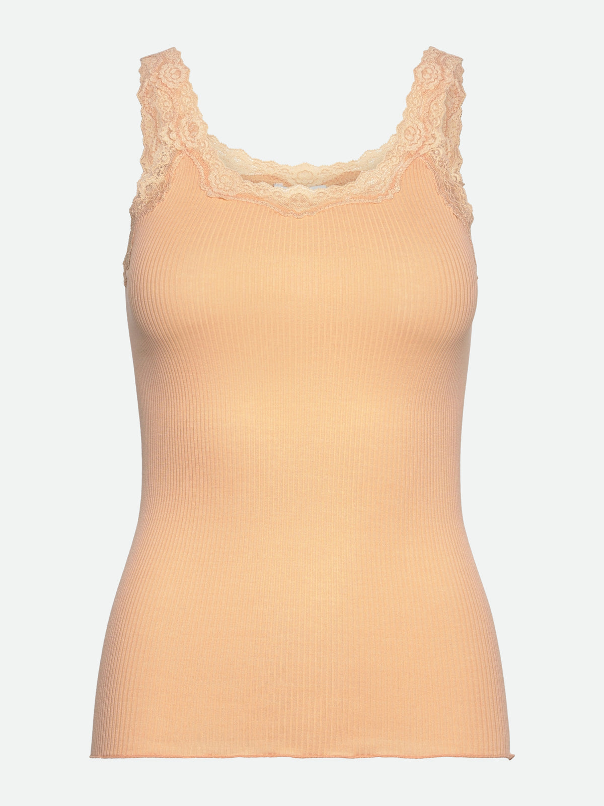 RWBabette Silke SL-top med dyp rygg og blonder