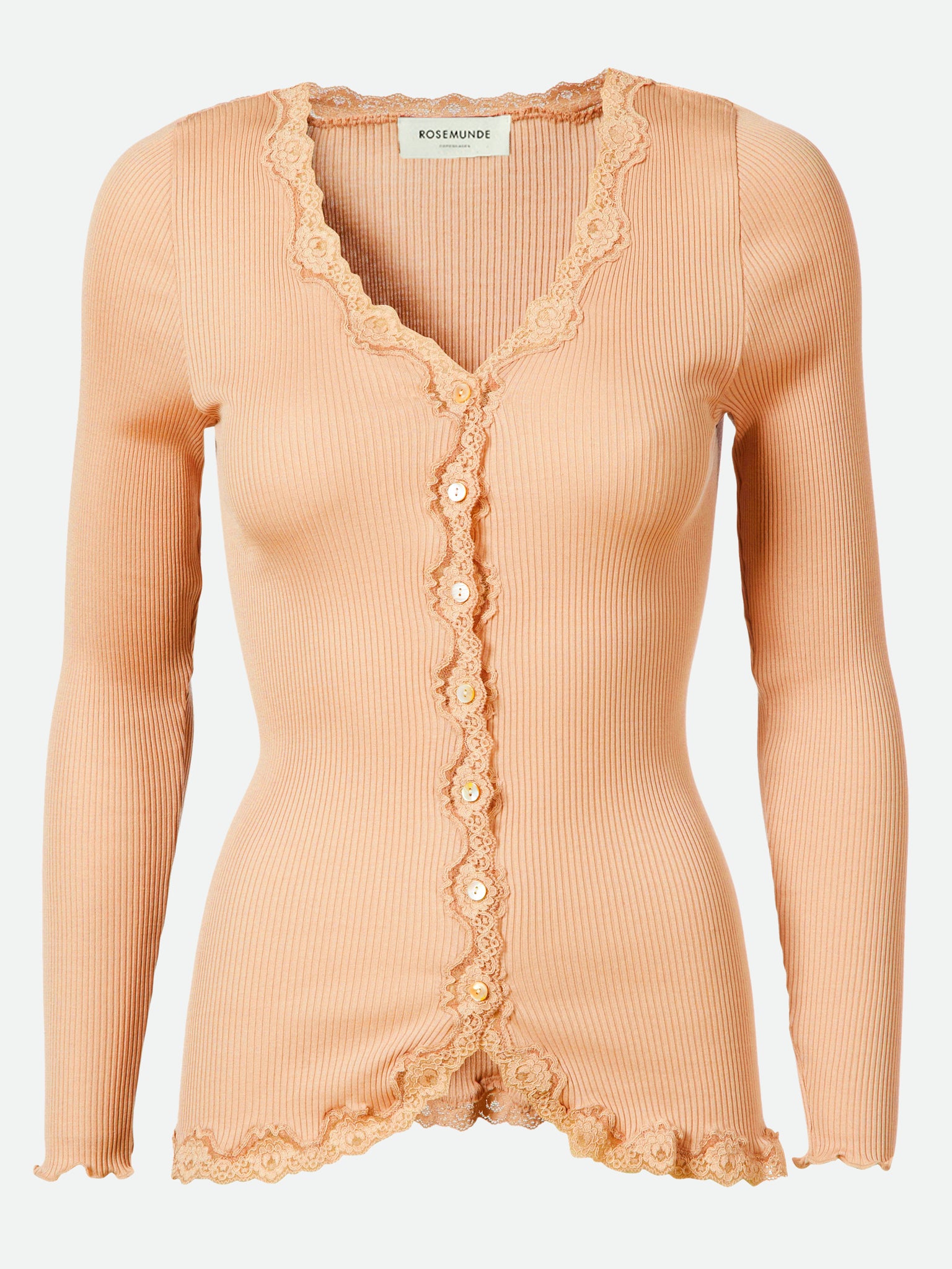 RWBabette Silk LS V-neck Lace Strickjacke